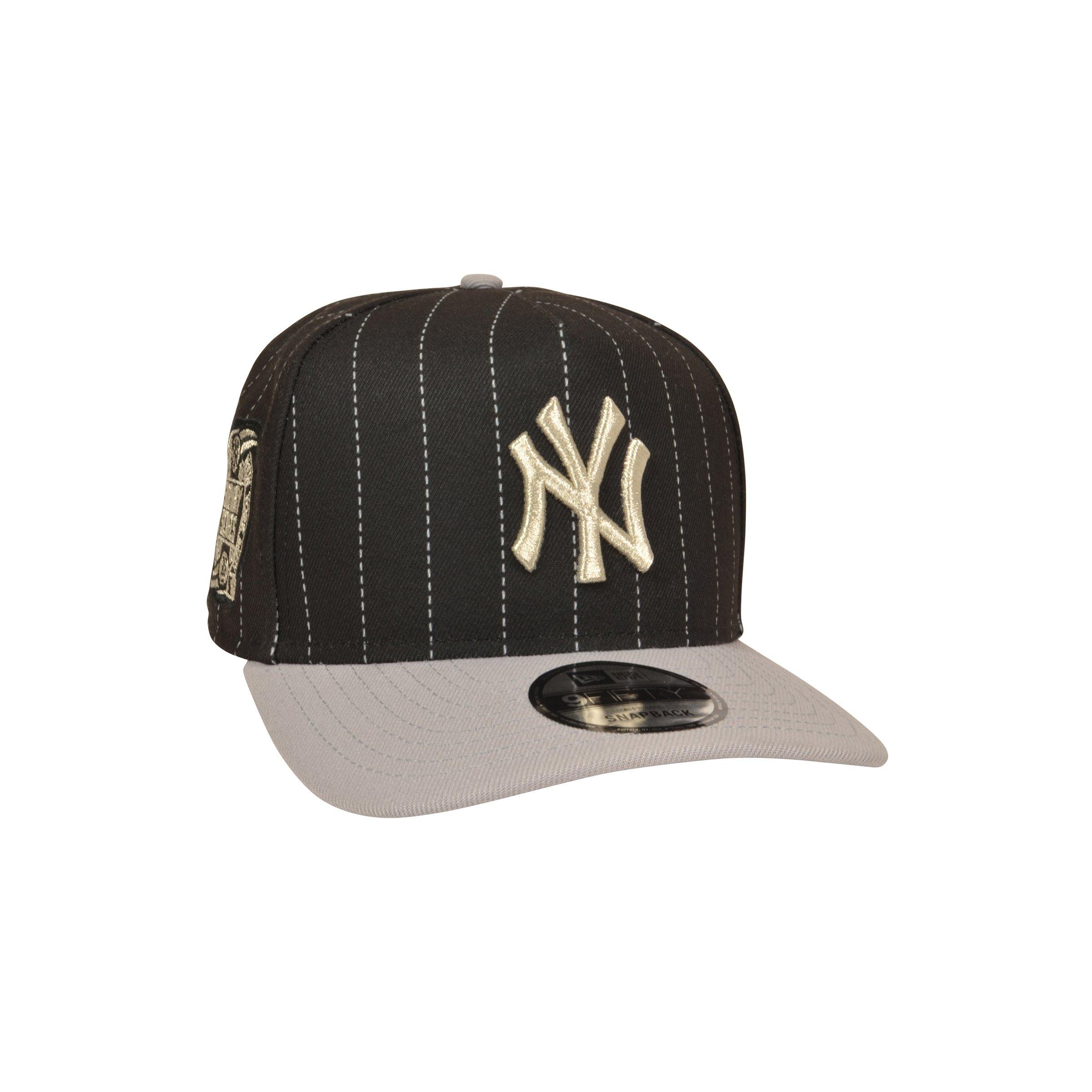 New Era New York Yankees 9FIFTY A-Frame Pinstripe Snapback Hat - Black/Grey - BLACK/GREY