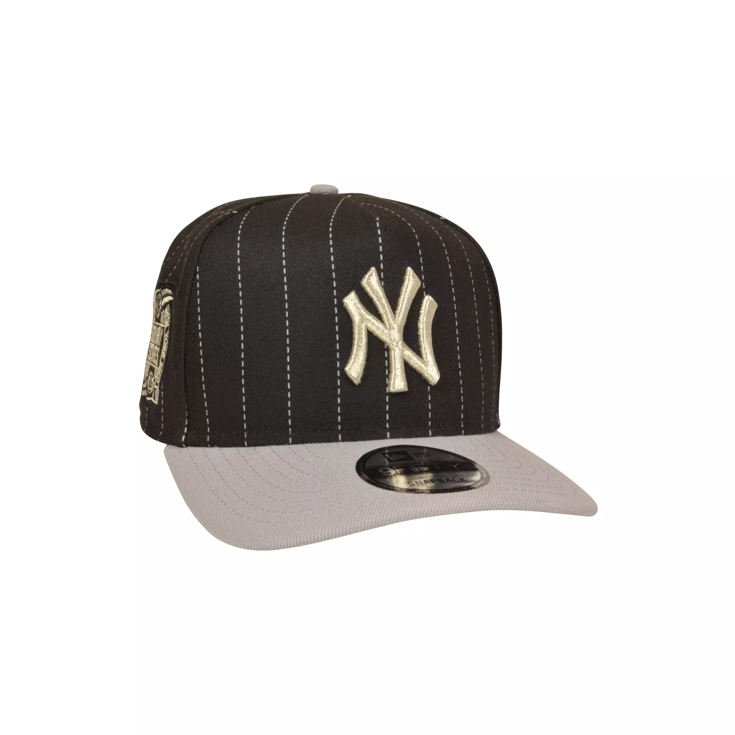 New Era New York Yankees 9FIFTY A-Frame Pinstripe Snapback Hat - Black/Grey - BLACK/GREY