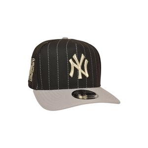 New Era New York Yankees 9FIFTY A-Frame Pinstripe Snapback Hat - Black/Grey - BLACK/GREY