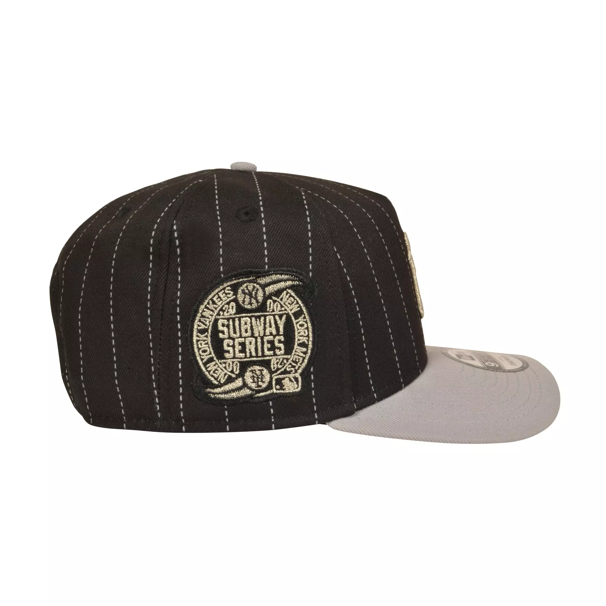 New Era New York Yankees 9FIFTY A-Frame Pinstripe Snapback Hat - Black/Grey - BLACK/GREY