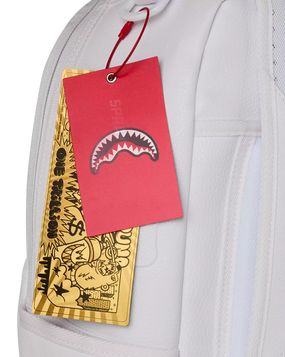 Sprayground Shark Central Tags Backpack - White - WHITE