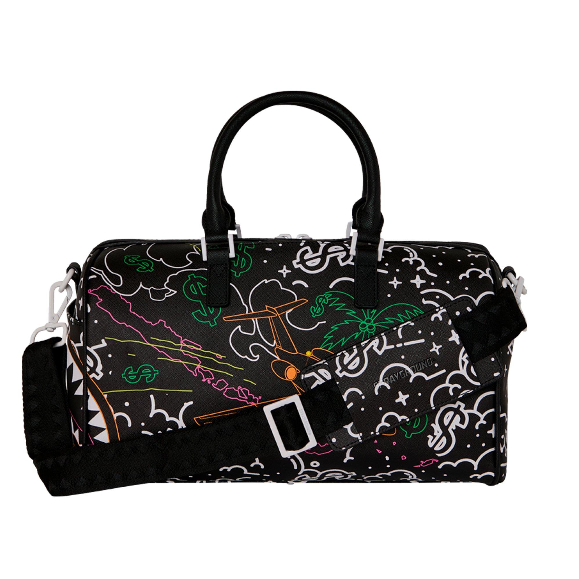 Sprayground Doodle Jet Mini Duffle Bag - Black - BLACK
