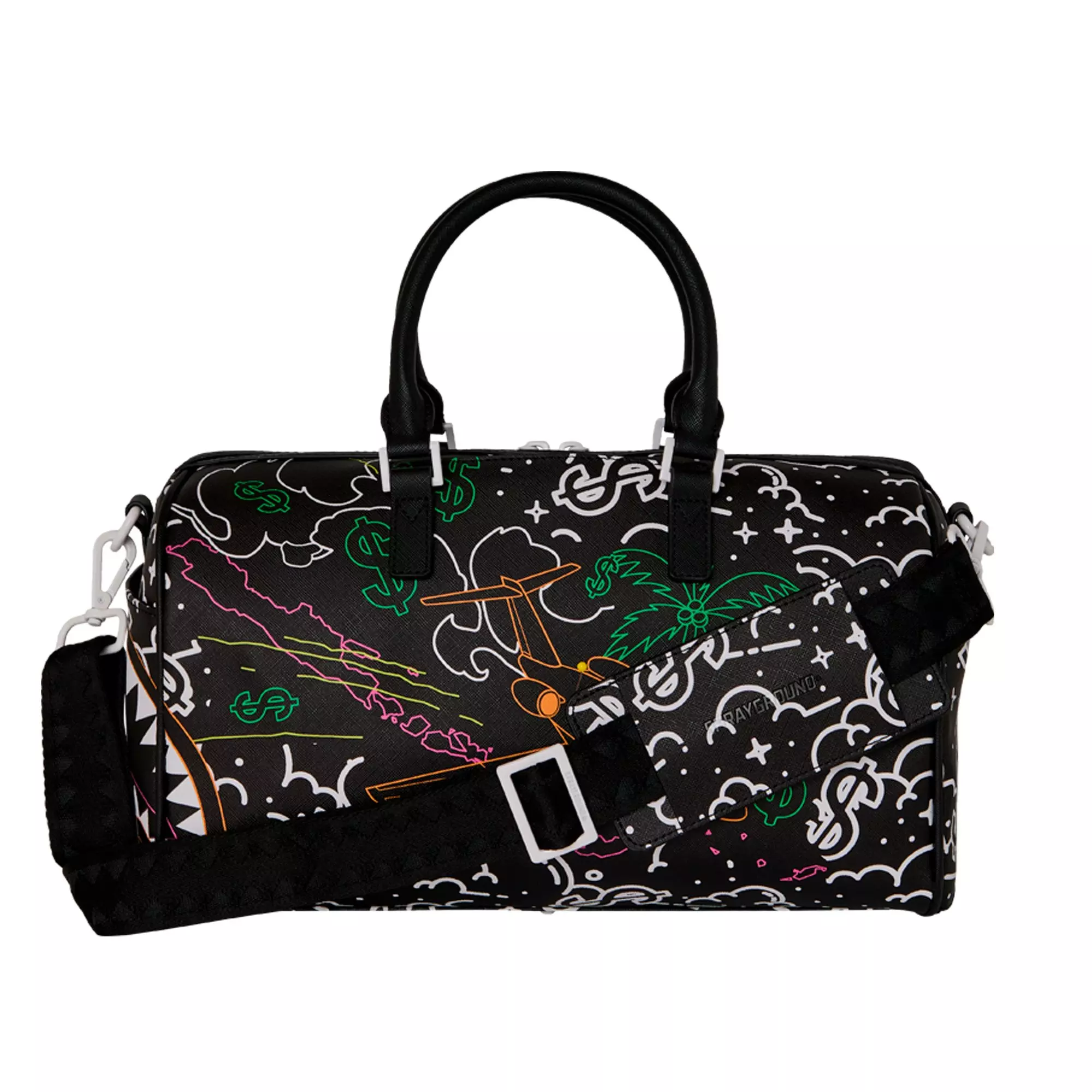Sprayground Doodle Jet Mini Duffle Bag - Black - BLACK