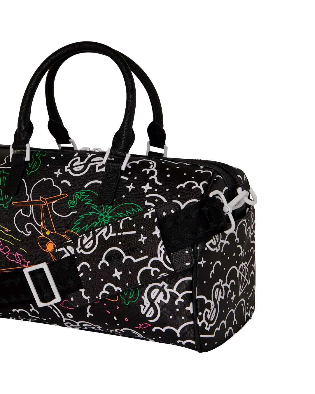 Sprayground Doodle Jet Mini Duffle Bag - Black - BLACK