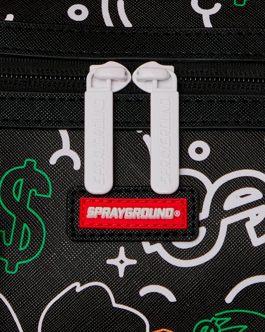 Sprayground Doodle Jet Mini Duffle Bag - Black - BLACK
