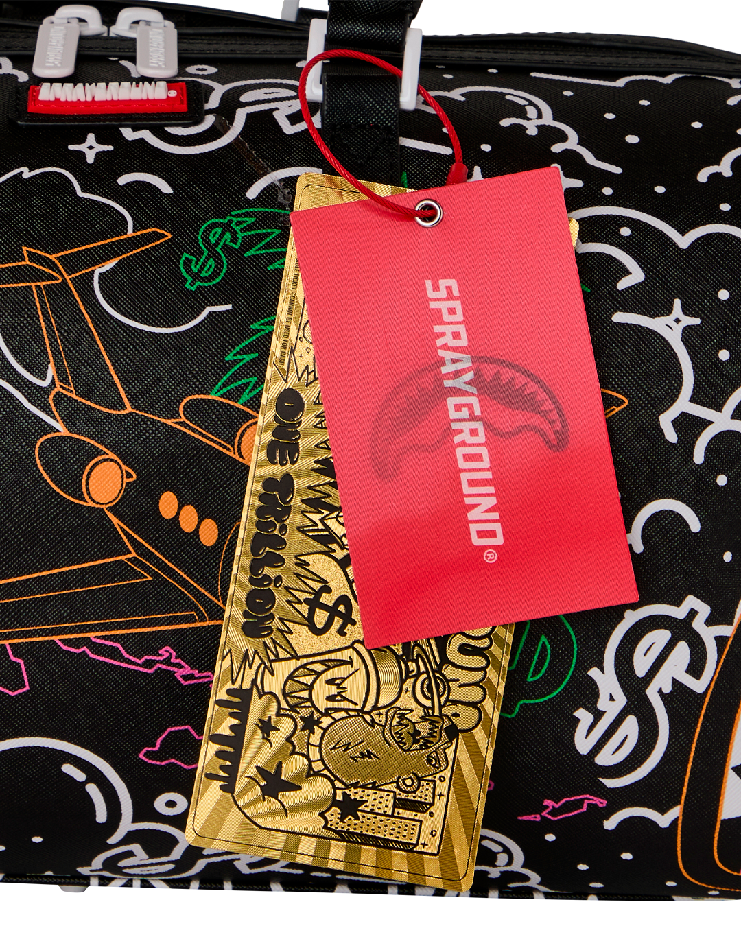 Sprayground Doodle Jet Mini Duffle Bag - Black - BLACK