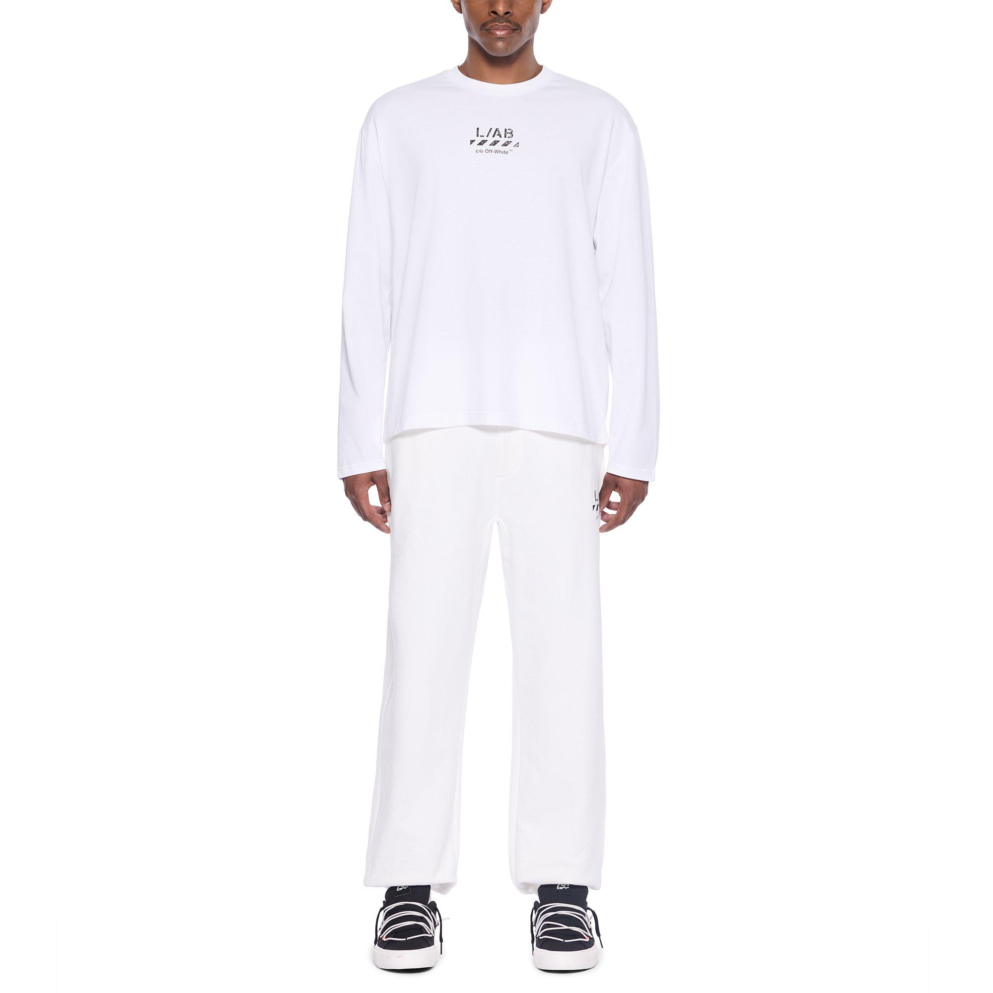 L/AB c/o Off-White Men's Diagonal Joggers - WHITE