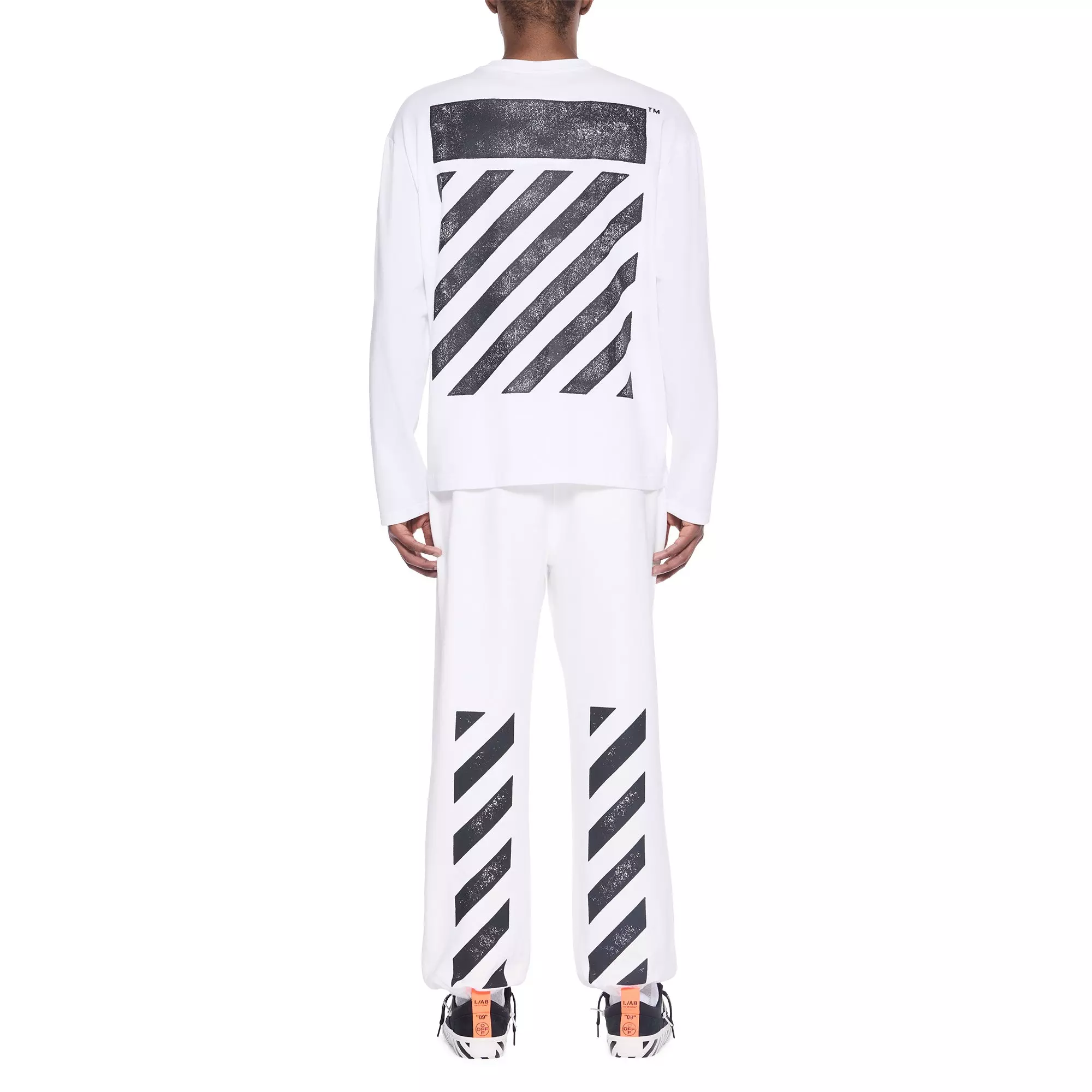 L/AB c/o Off-White Men's Diagonal Joggers - WHITE