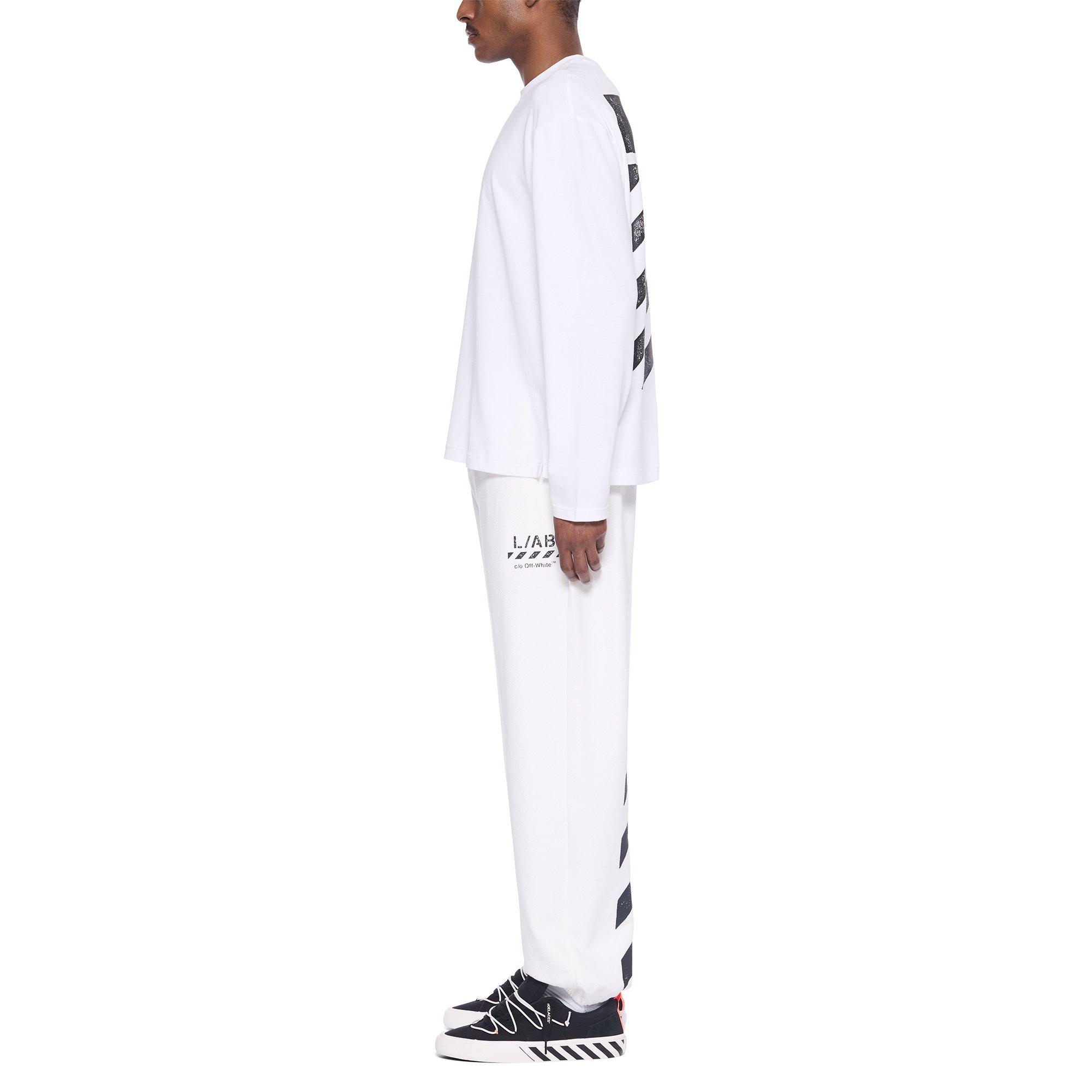 L/AB c/o Off-White Men's Diagonal Joggers - WHITE