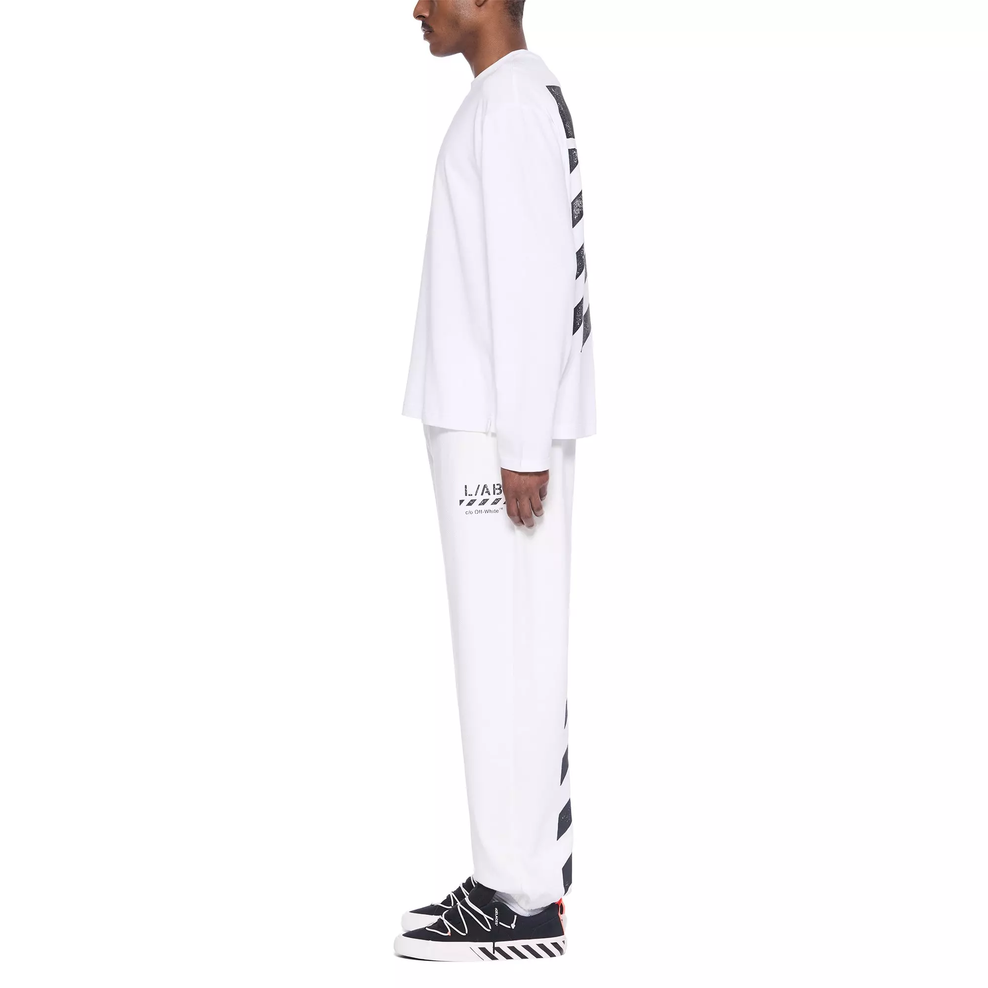 L/AB c/o Off-White Men's Diagonal Joggers - WHITE