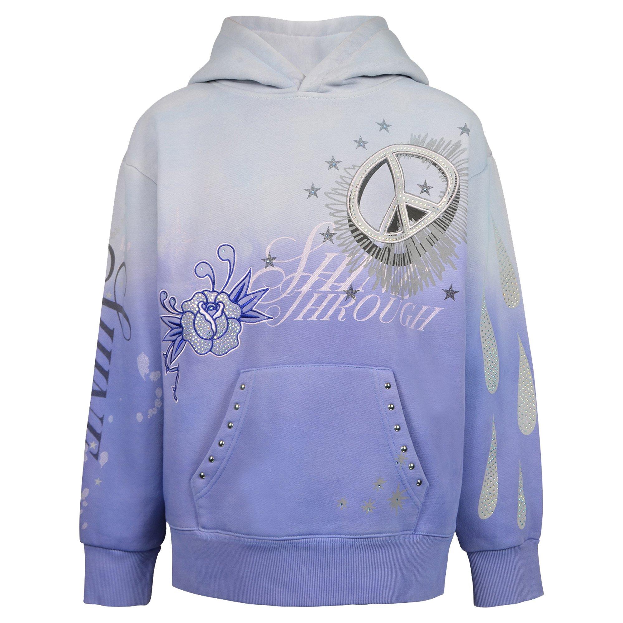 HO26 OVERSIZED SHINE THROUGH HOODIE - BLUE