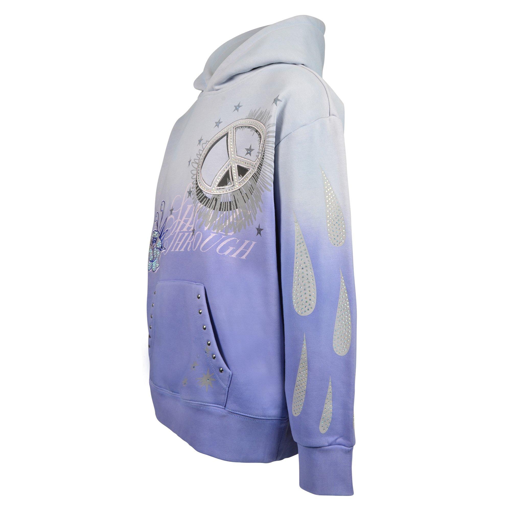 HO26 OVERSIZED SHINE THROUGH HOODIE - BLUE