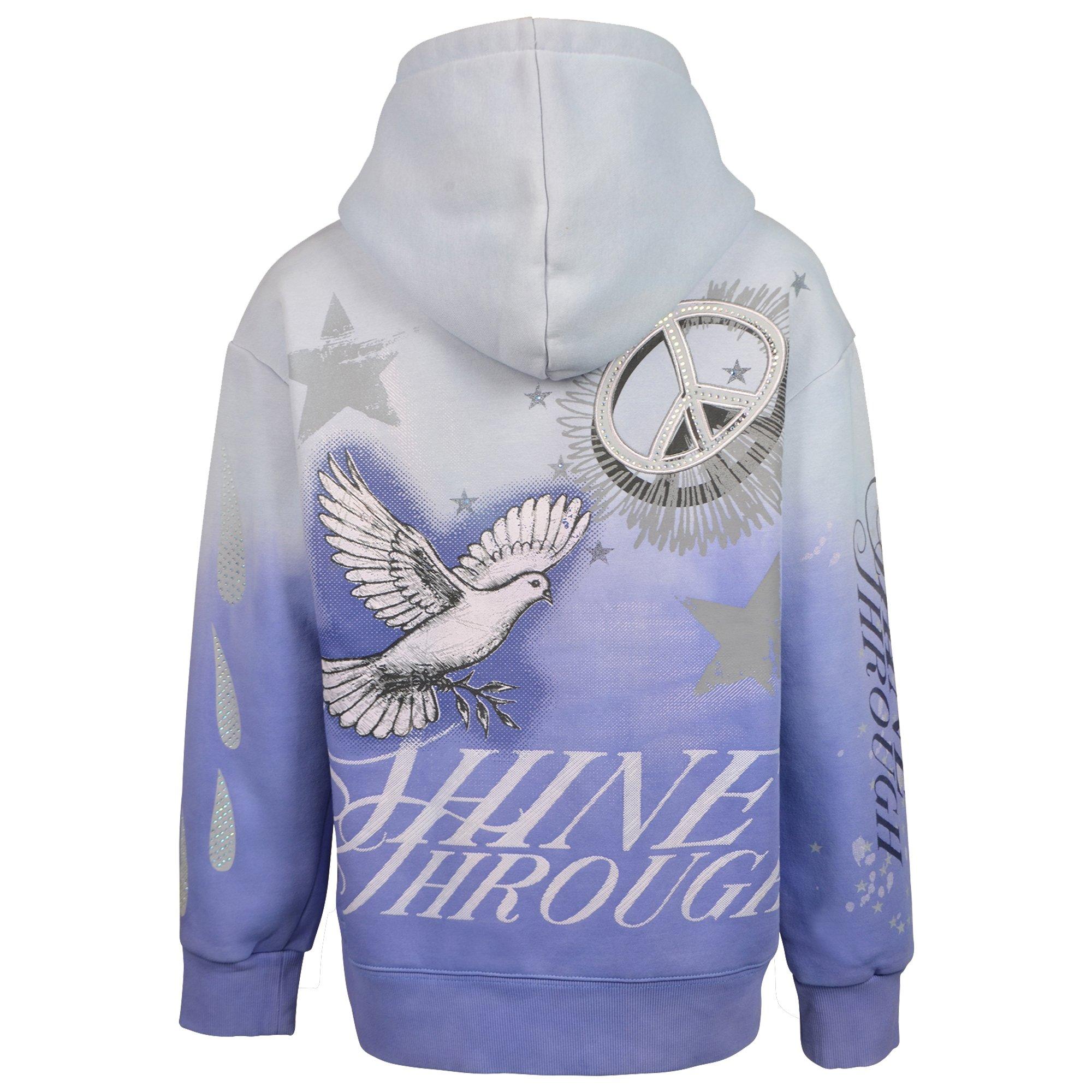 HO26 OVERSIZED SHINE THROUGH HOODIE - BLUE