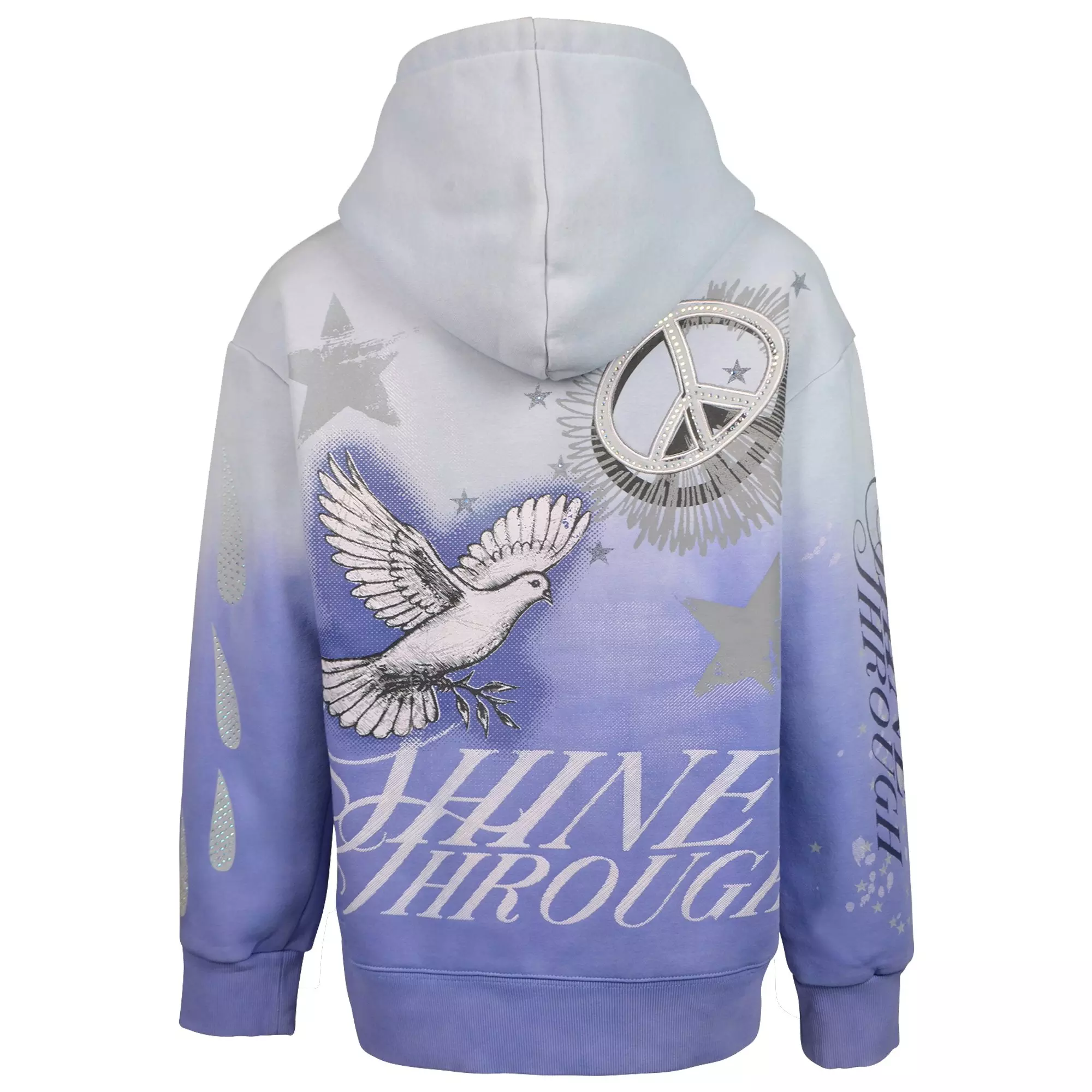 HO26 OVERSIZED SHINE THROUGH HOODIE - BLUE