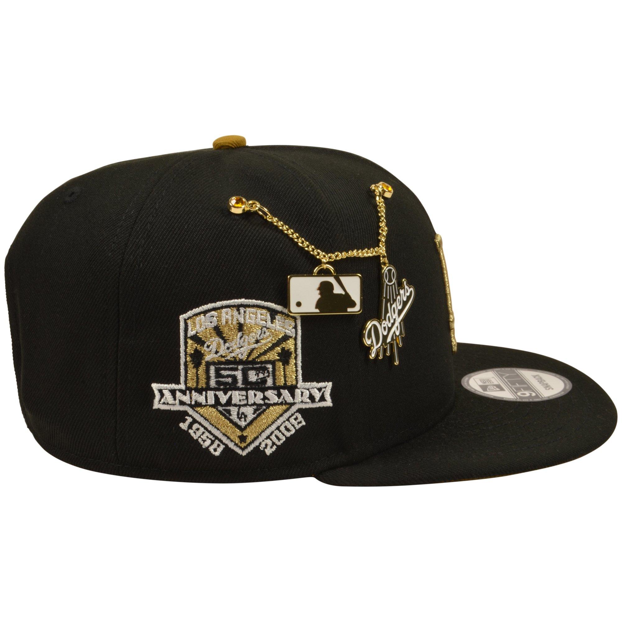New Era Los Angeles Dodgers 9FIFTY Charm Snapback Hat - Black/Gold - BLACK/GOLD