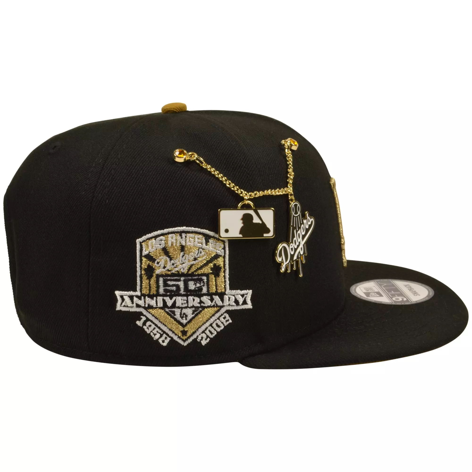 New Era Los Angeles Dodgers 9FIFTY Charm Snapback Hat - Black/Gold - BLACK/GOLD