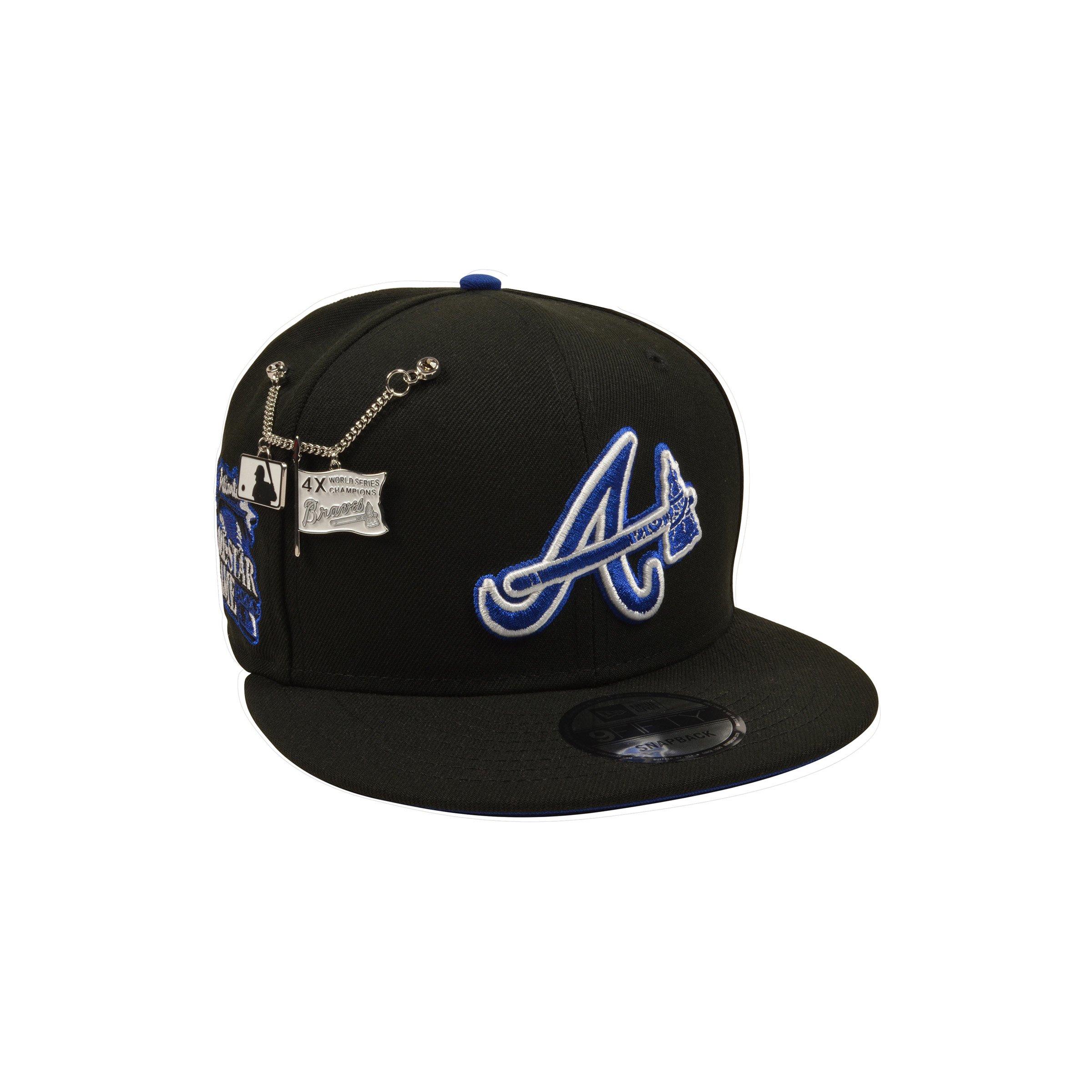 New Era Atlanta Braves 9FIFTY Charm Snapback Hat - Black/Royal - BLACK/ROYAL