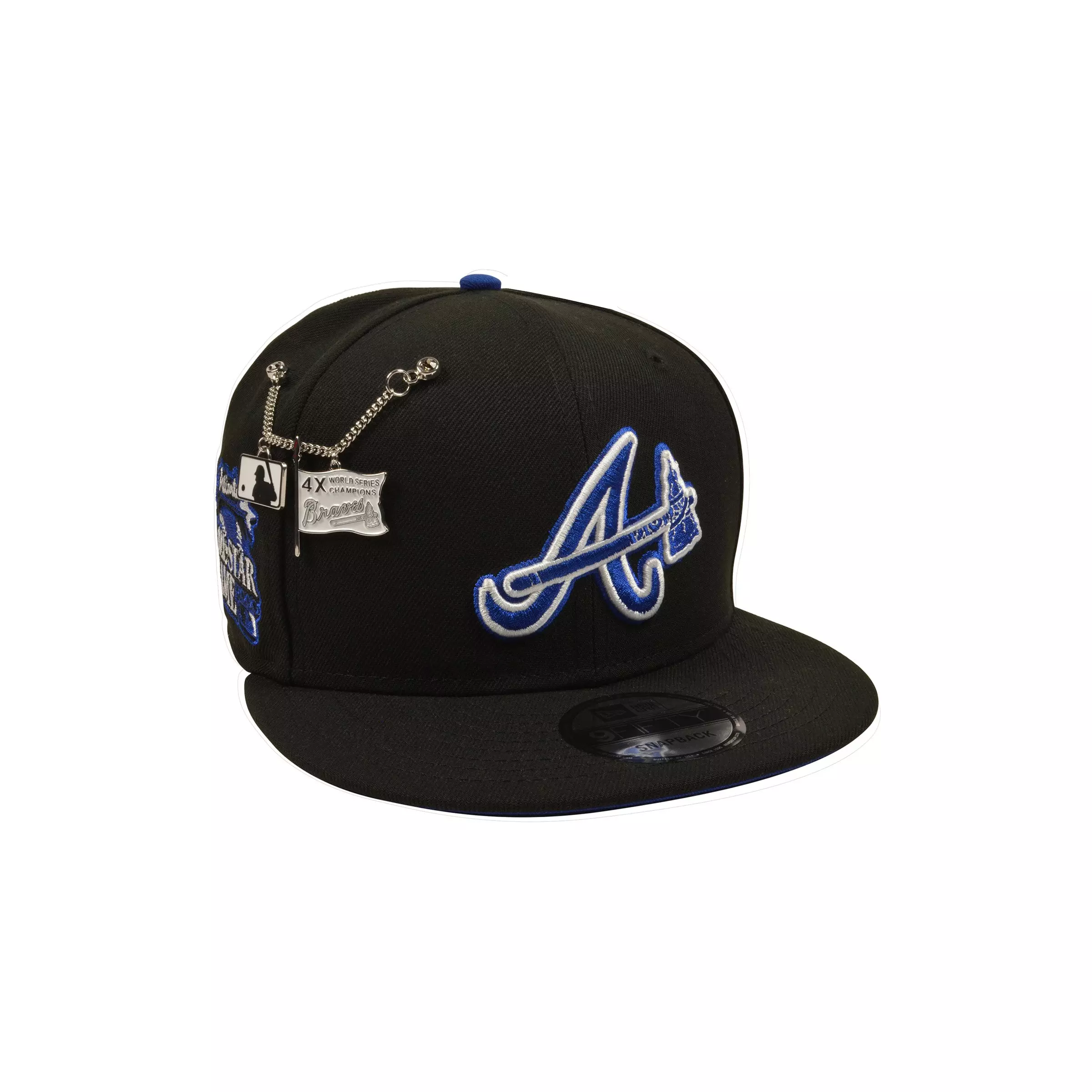 New Era Atlanta Braves 9FIFTY Charm Snapback Hat - Black/Royal - BLACK/ROYAL