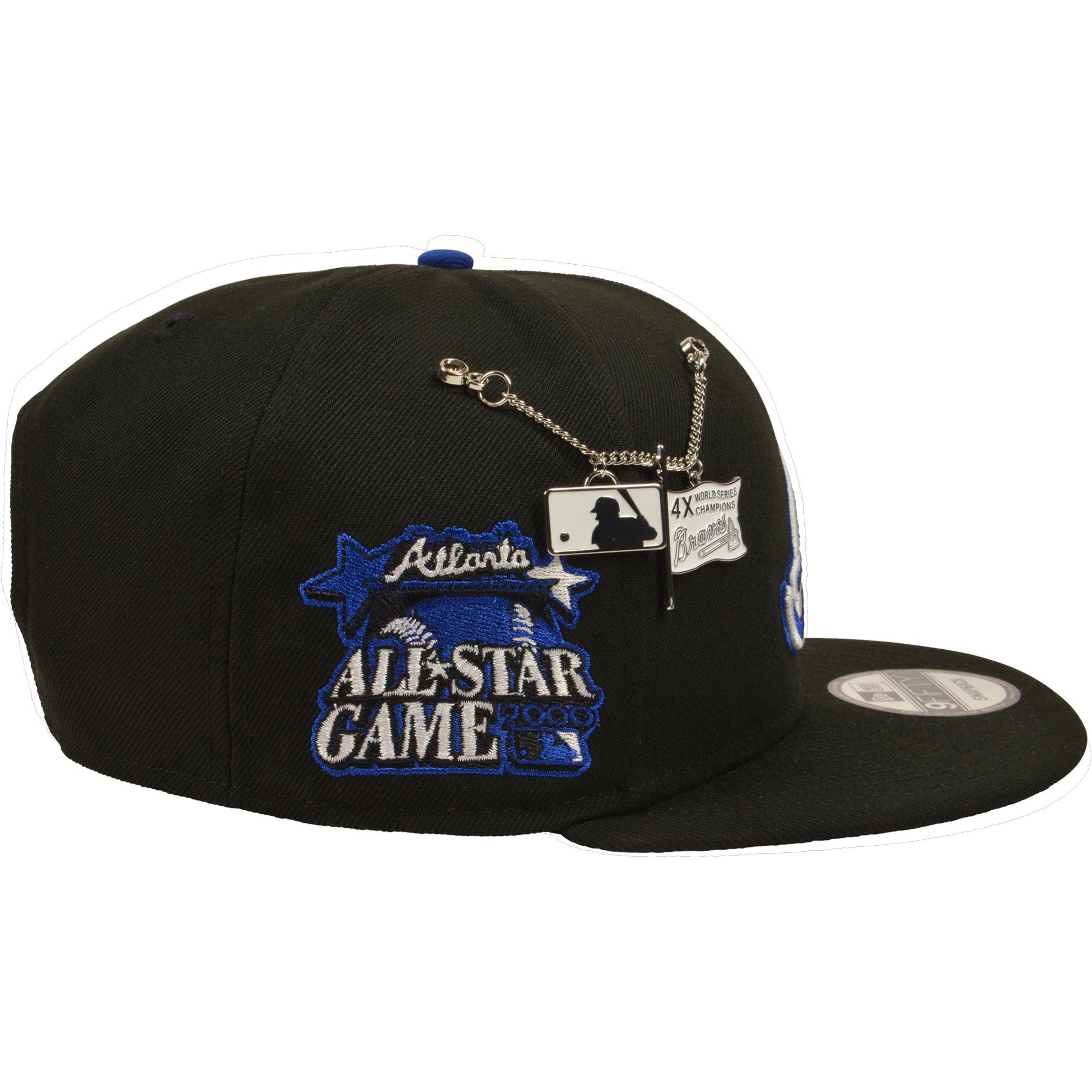 New Era Atlanta Braves 9FIFTY Charm Snapback Hat - Black/Royal - BLACK/ROYAL
