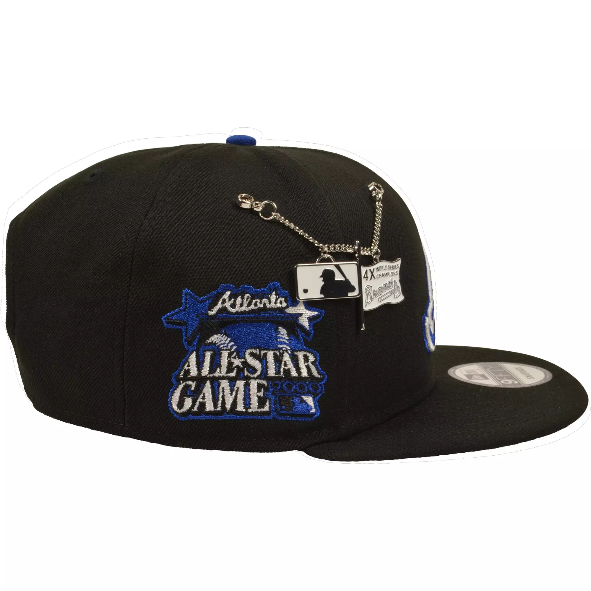 New Era Atlanta Braves 9FIFTY Charm Snapback Hat - Black/Royal - BLACK/ROYAL