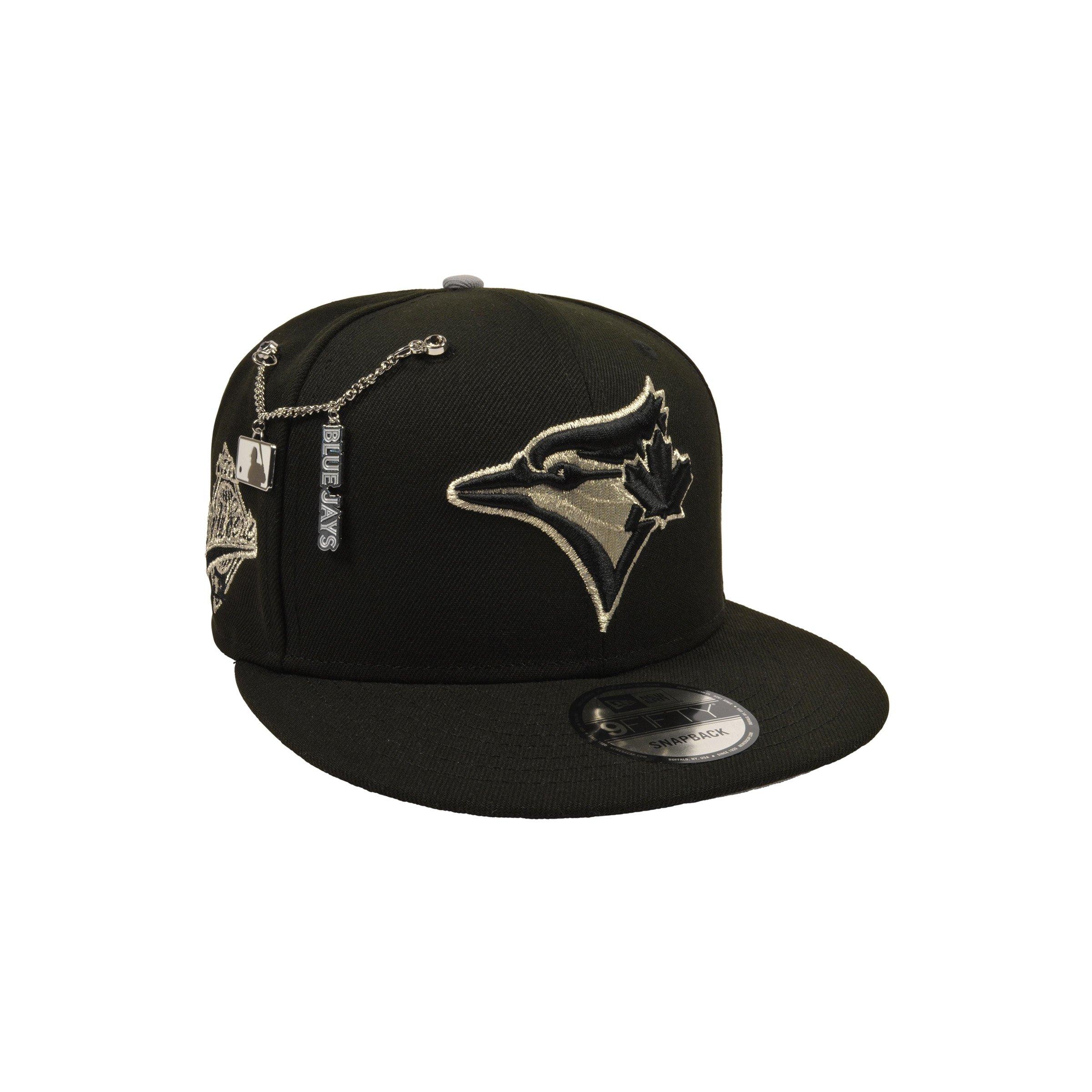 New Era Toronto Blue Jays 9FIFTY Charm Snapback Hat - Black/Silver - BLACK/SILVER