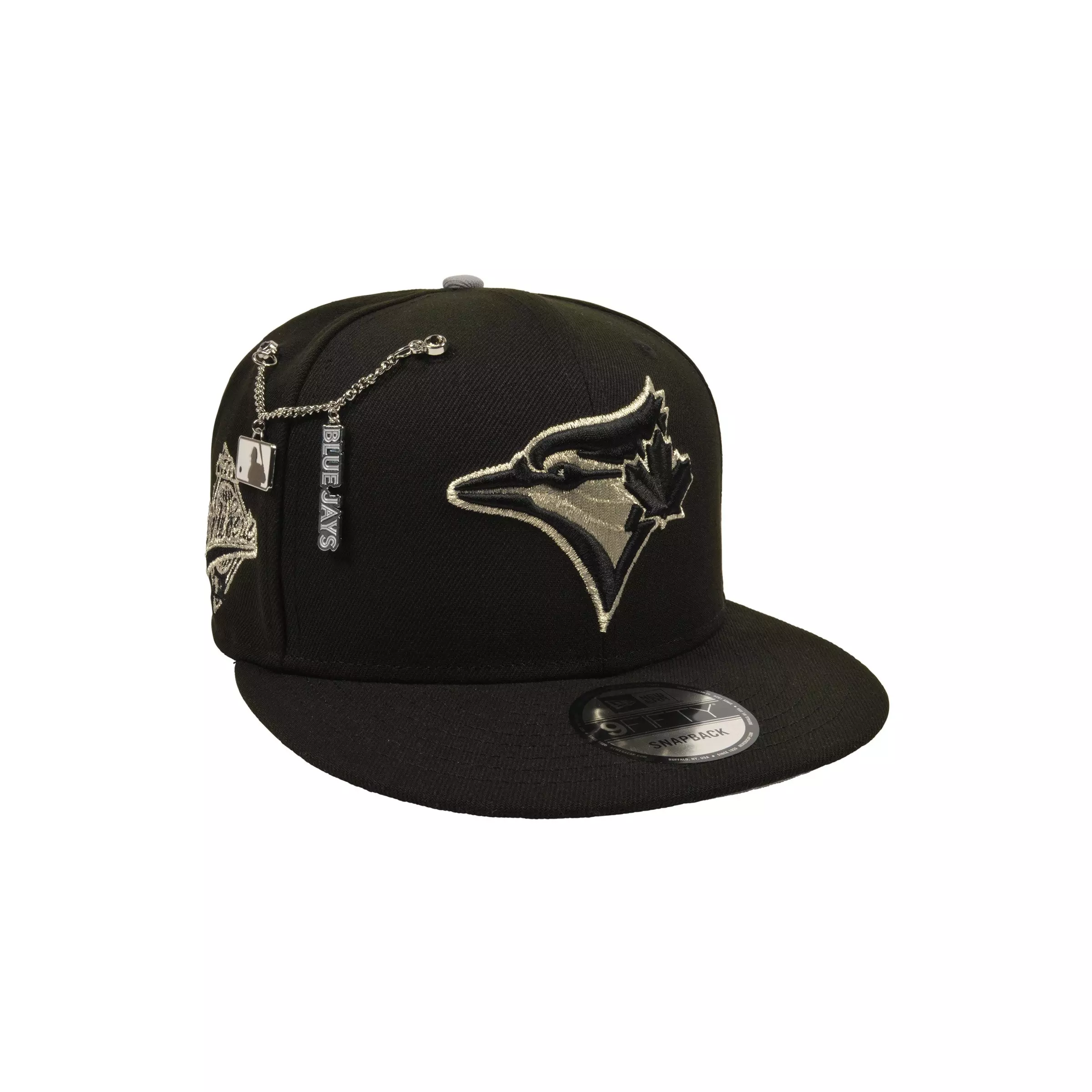 New Era Toronto Blue Jays 9FIFTY Charm Snapback Hat - Black/Silver - BLACK/SILVER