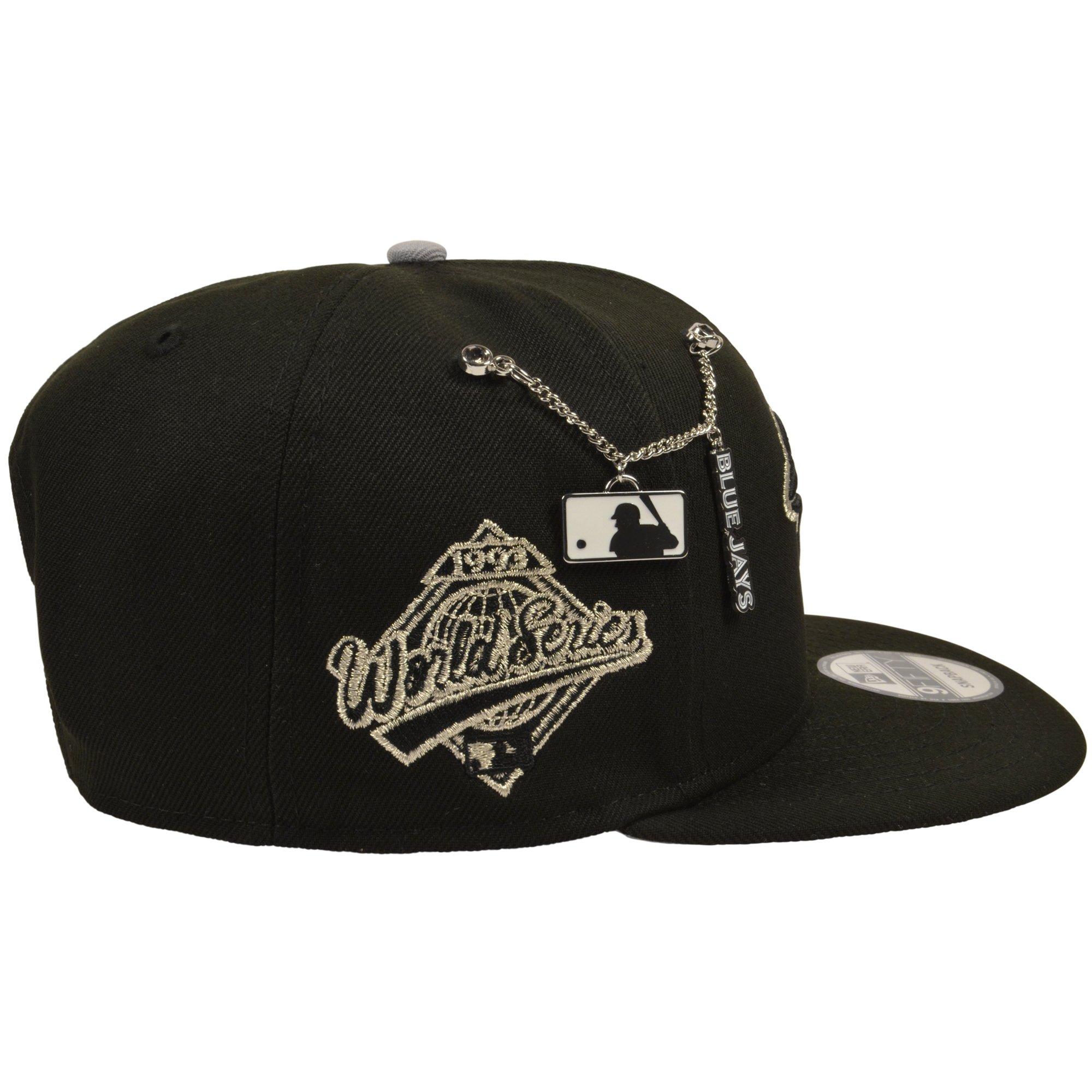 New Era Toronto Blue Jays 9FIFTY Charm Snapback Hat - Black/Silver - BLACK/SILVER