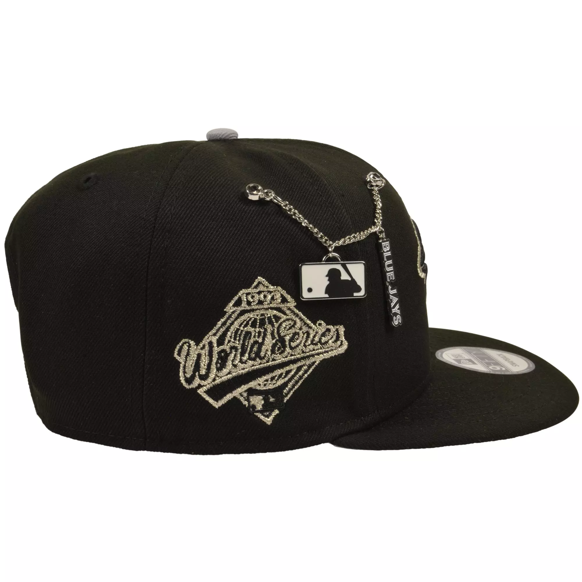 New Era Toronto Blue Jays 9FIFTY Charm Snapback Hat - Black/Silver - BLACK/SILVER