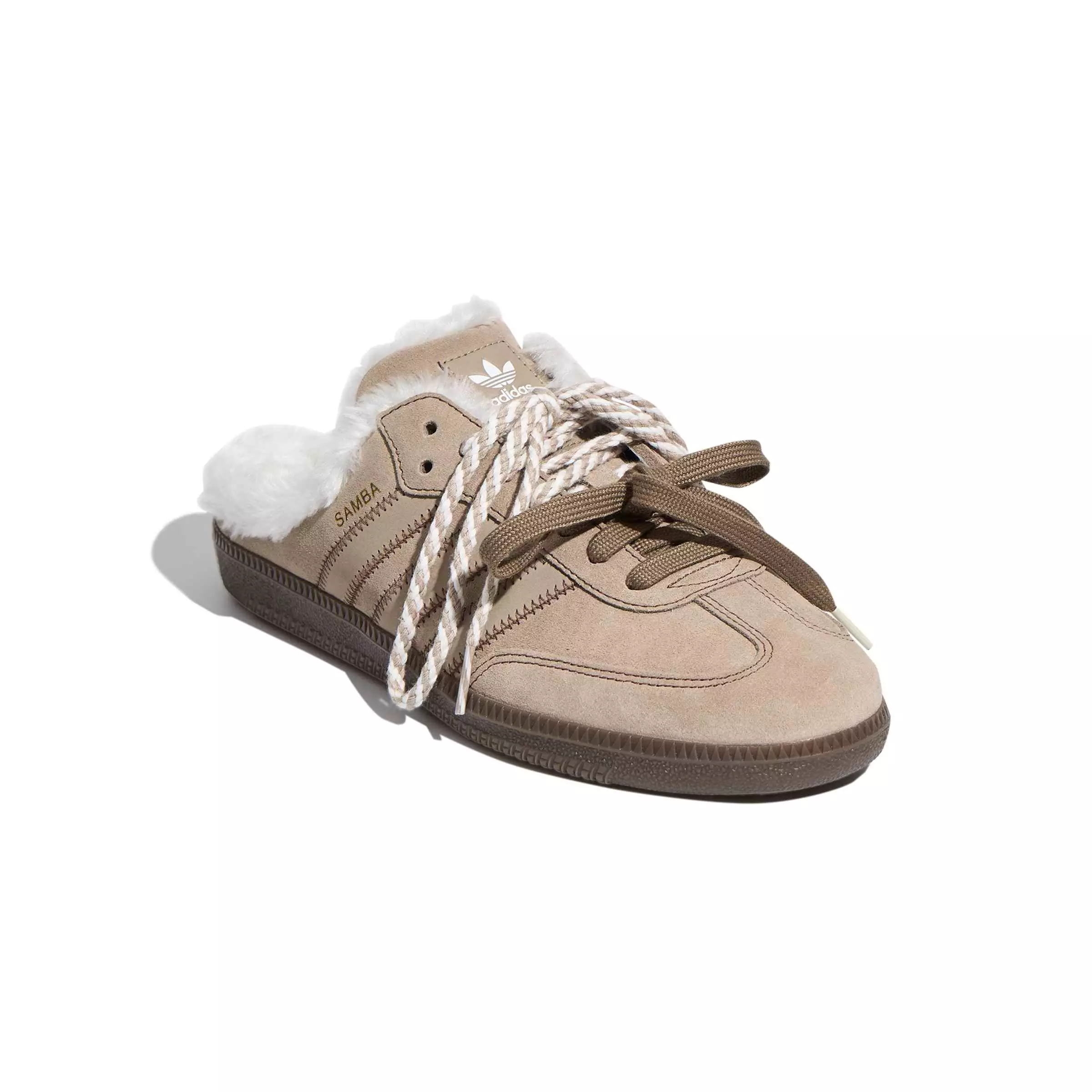 adidas Originals Samba OG "Preloved Brown/Core White/Gold Metallic" Women's Mule - BROWN/WHITE