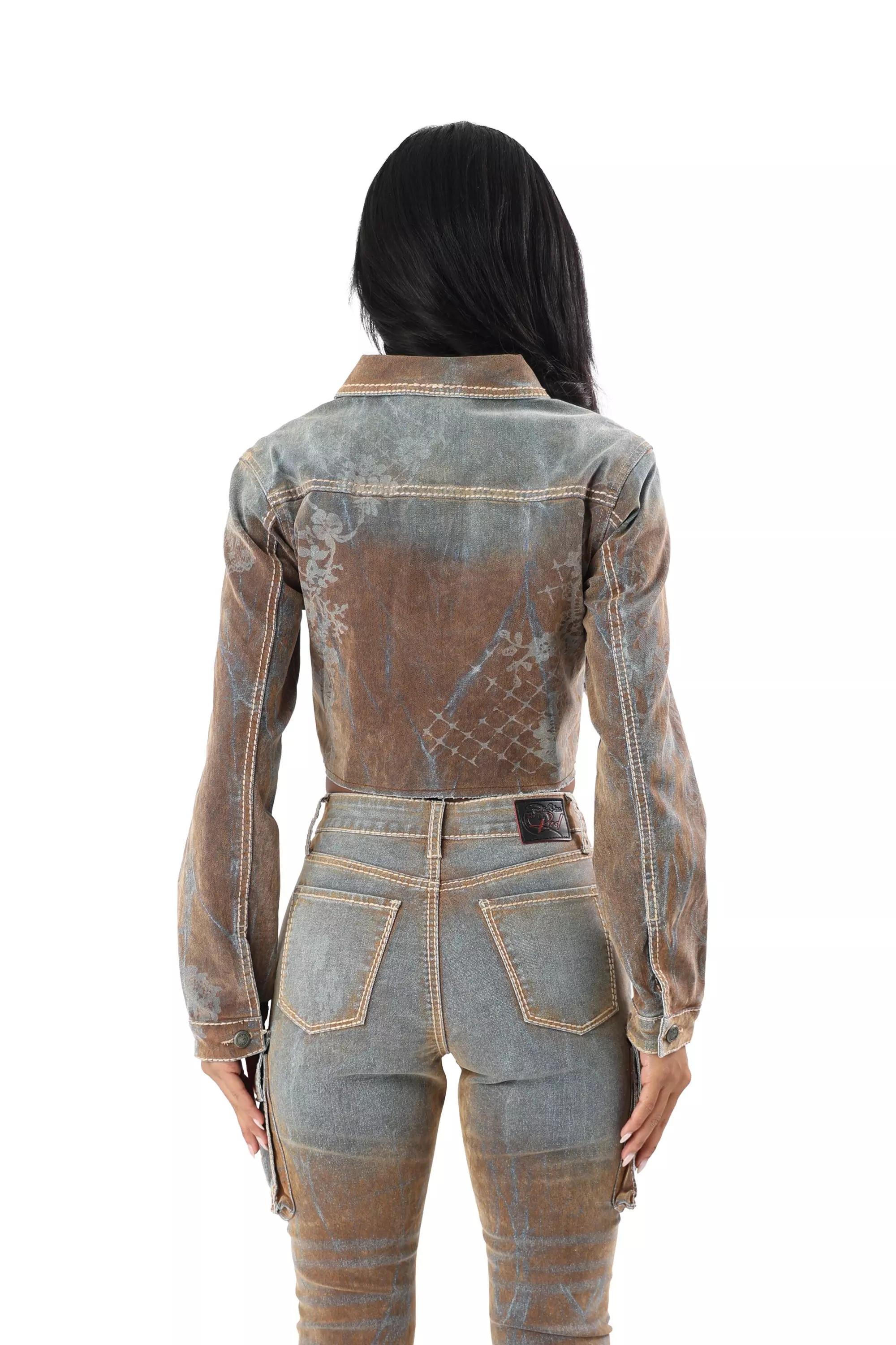 HO26 FLOCKED DENIM JACKET - MULTI-COLOR