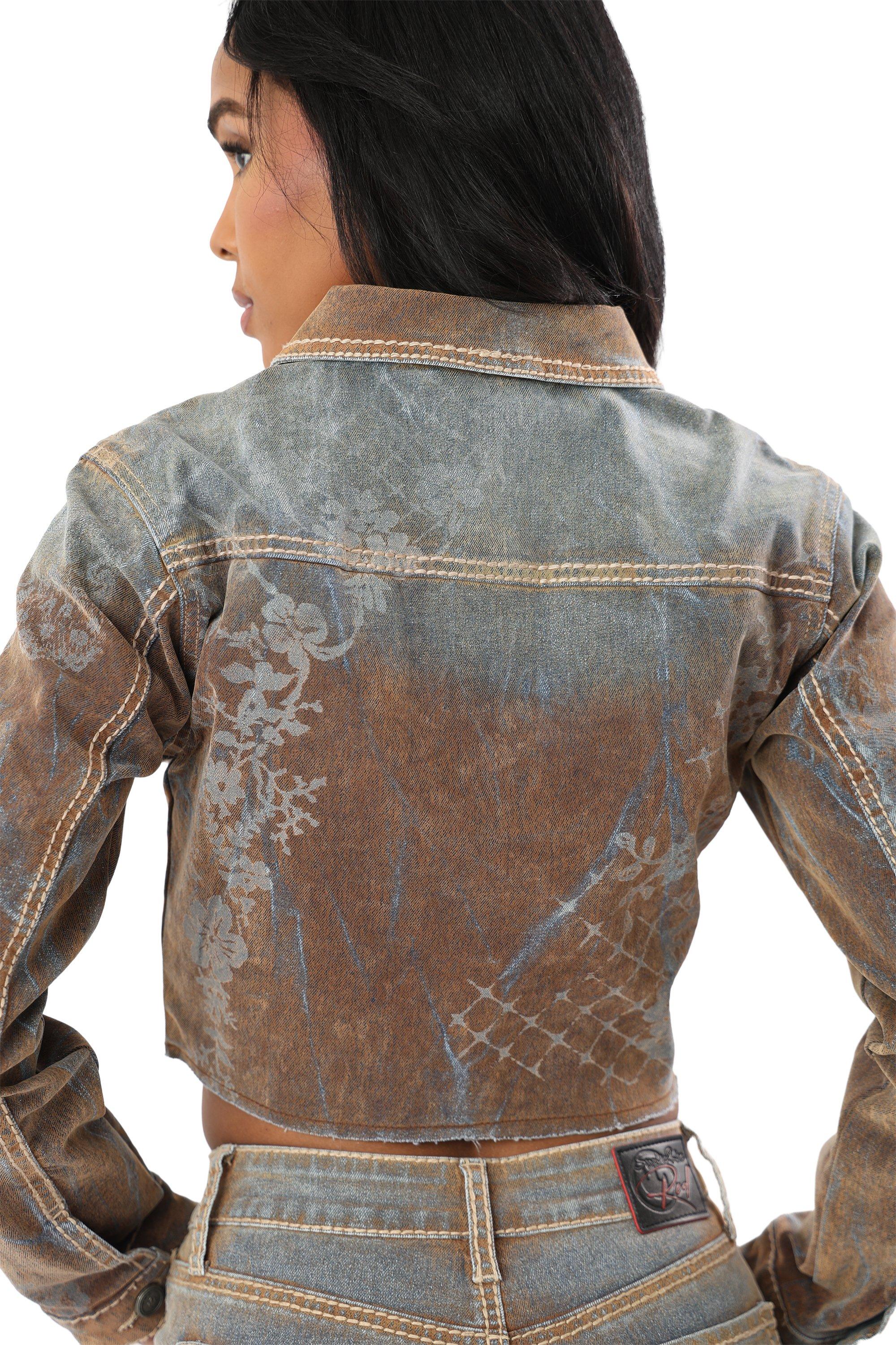 HO26 FLOCKED DENIM JACKET - MULTI-COLOR