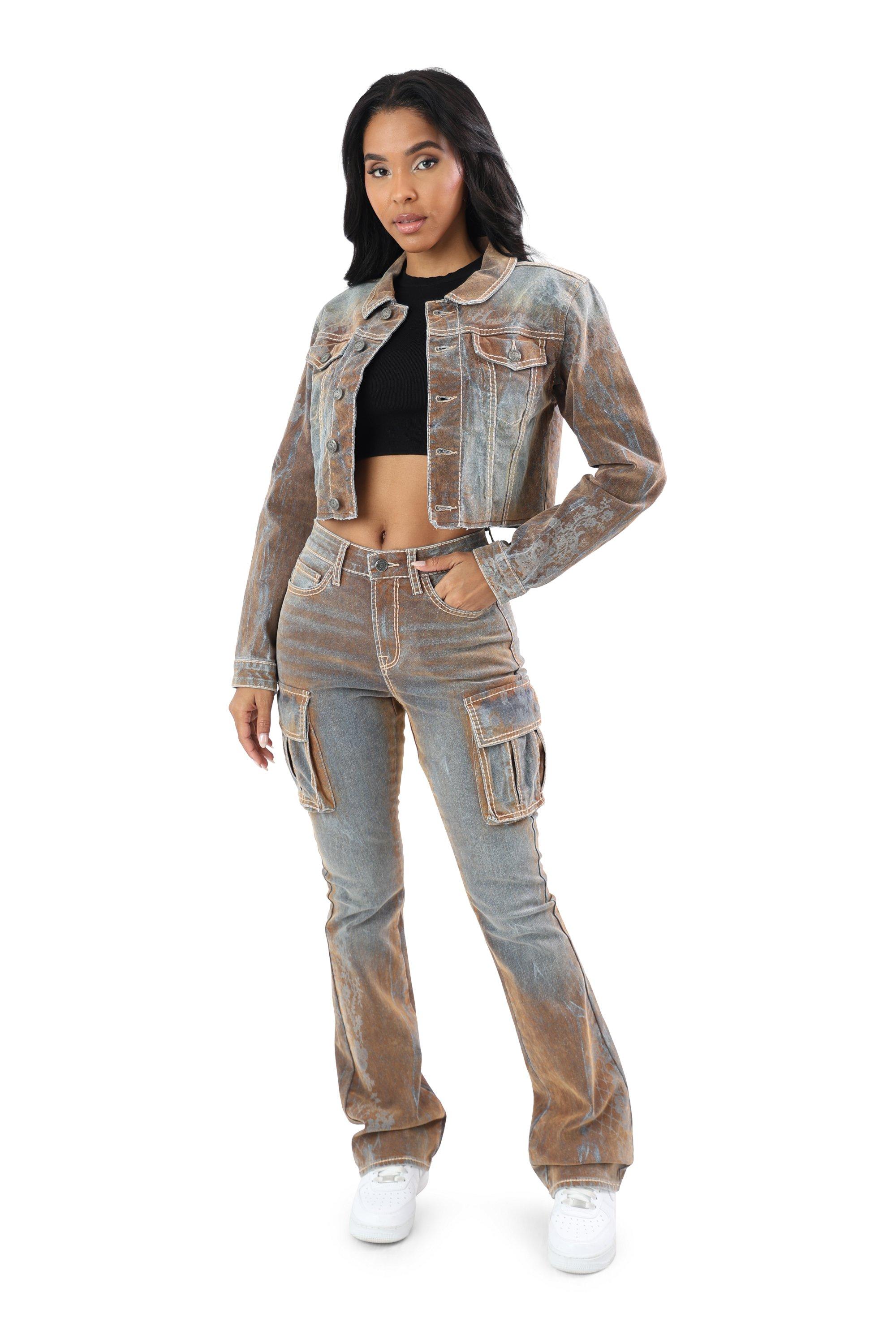 HO26 FLOCKED DENIM JACKET - MULTI-COLOR