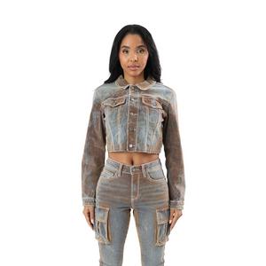 HO26 FLOCKED DENIM JACKET - MULTI-COLOR