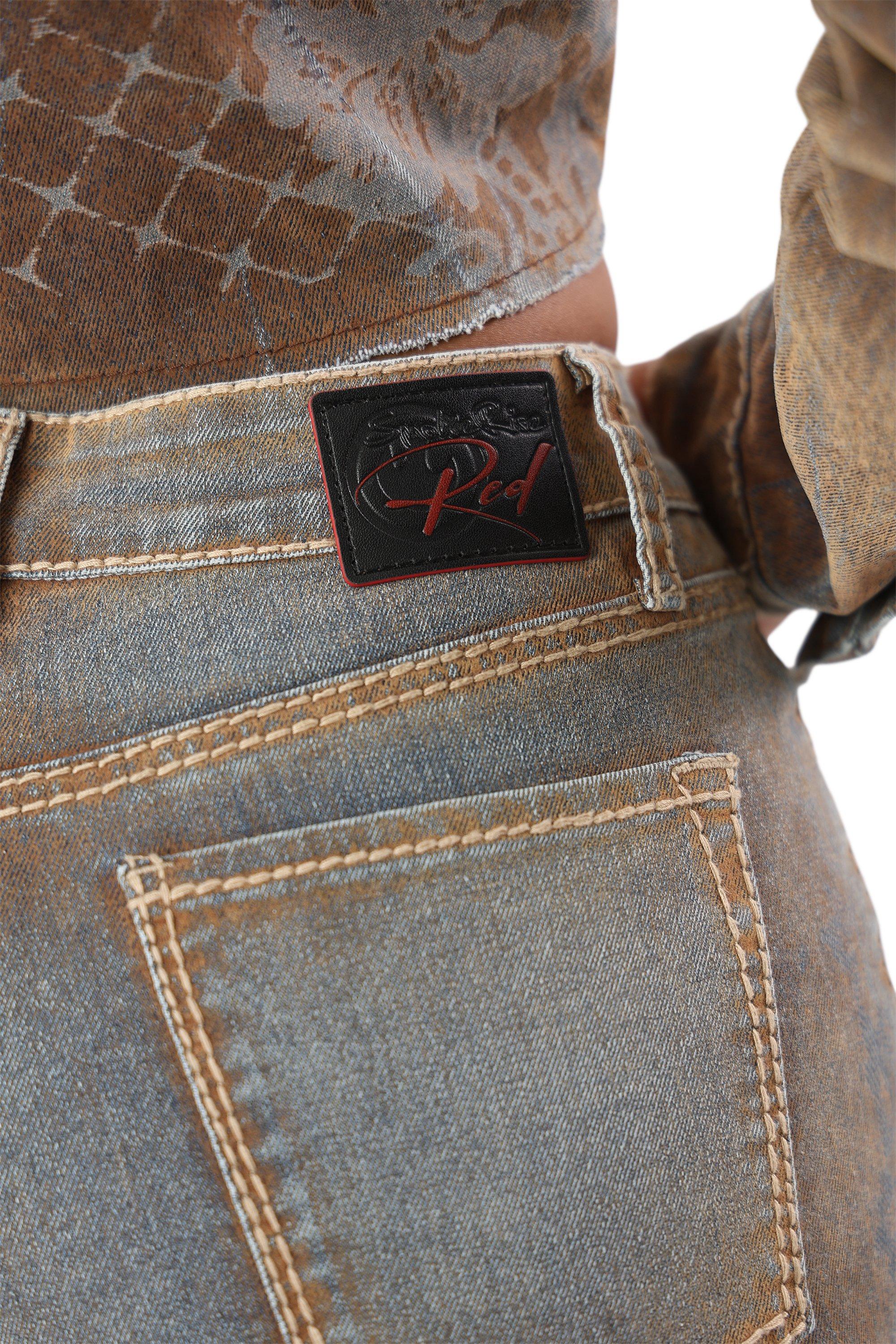 HO26 FLOCKED DENIM PANT - MULTI-COLOR
