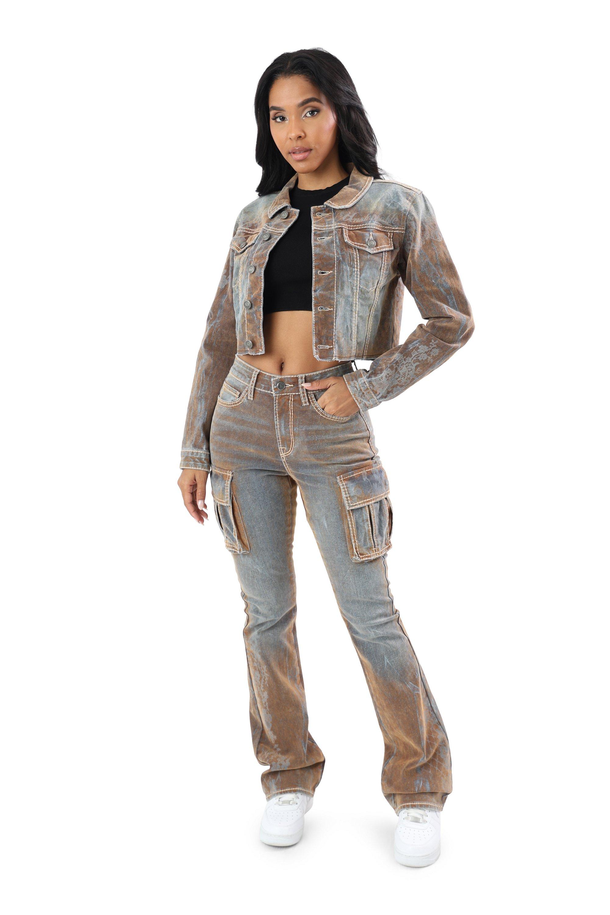 HO26 FLOCKED DENIM PANT - MULTI-COLOR