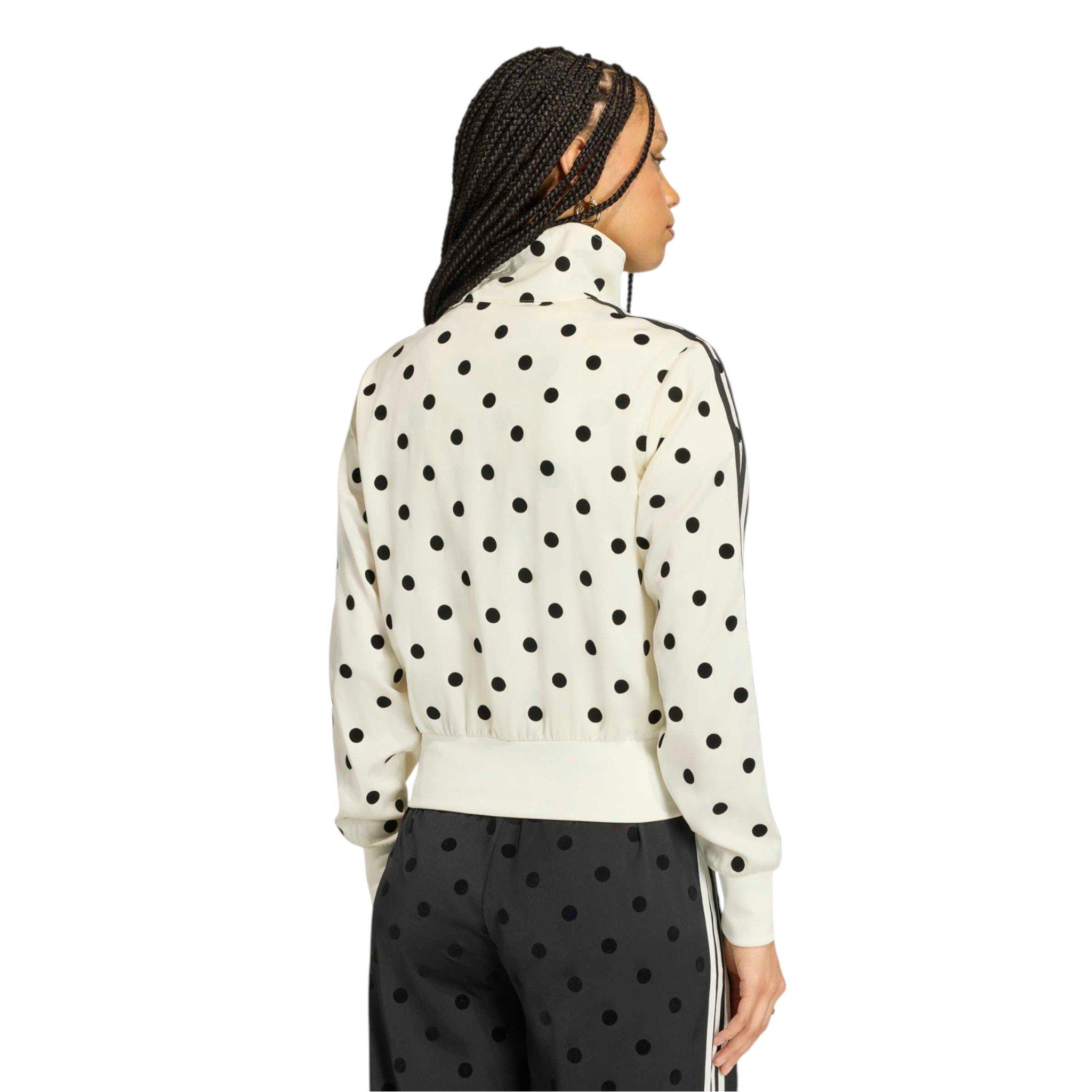 adidas Women's Polka Dot Jacket - Off White - WHITE/BLACK