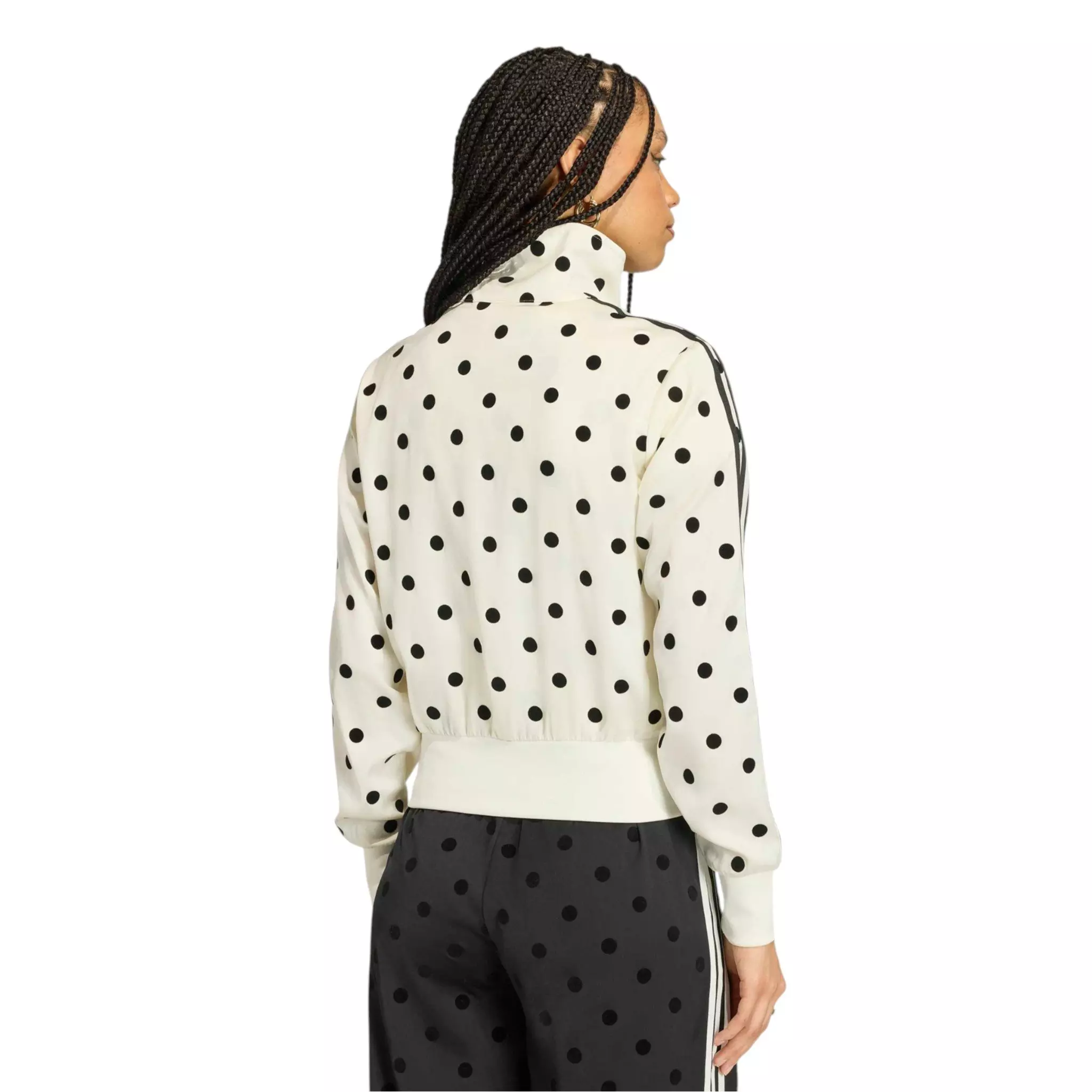 adidas Women's Polka Dot Jacket - Off White - WHITE/BLACK