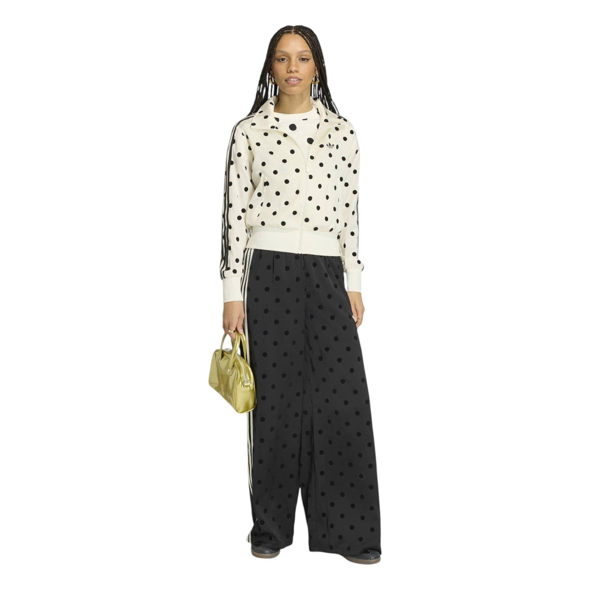 adidas Women's Polka Dot Jacket - Off White - WHITE/BLACK