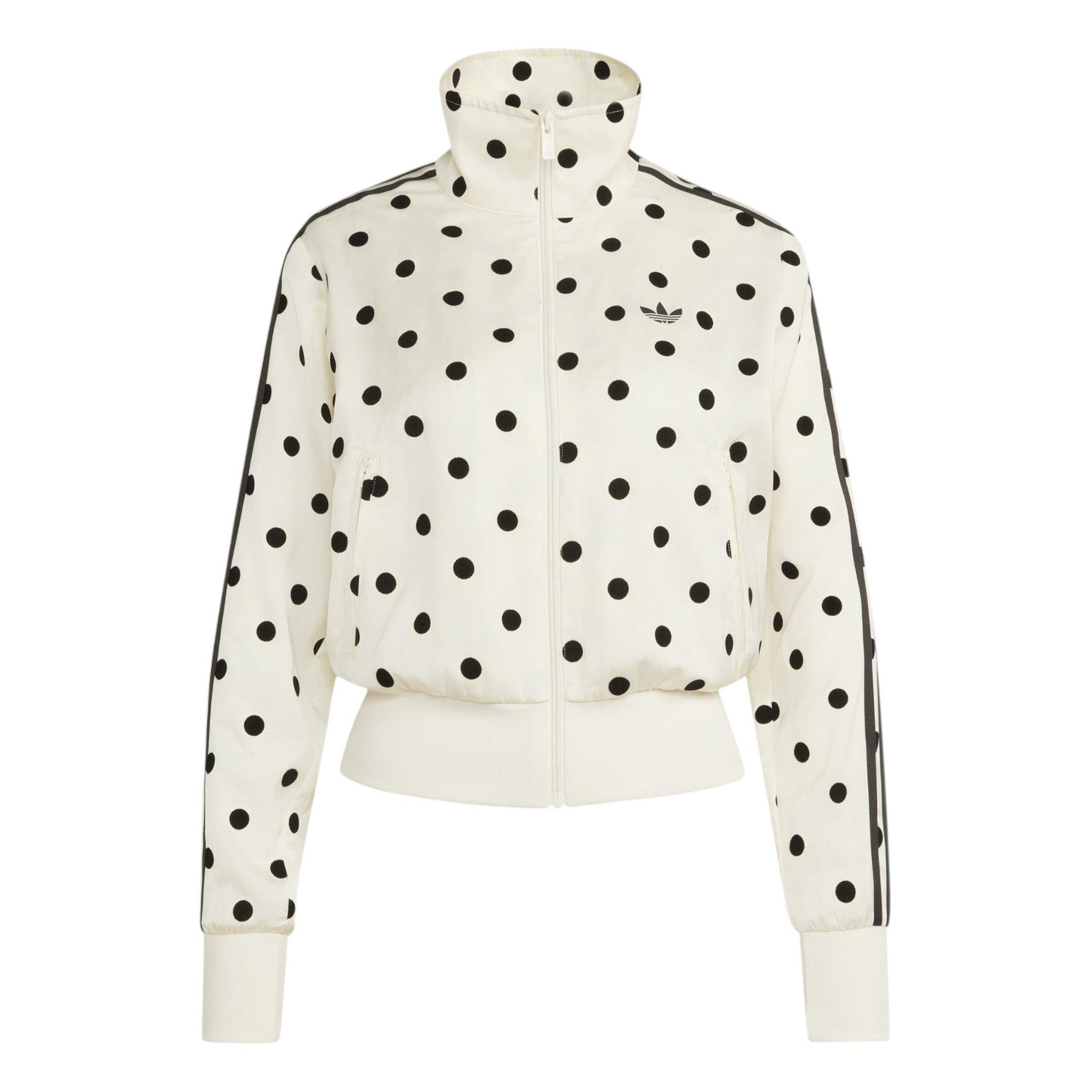adidas Women's Polka Dot Jacket - Off White - WHITE/BLACK