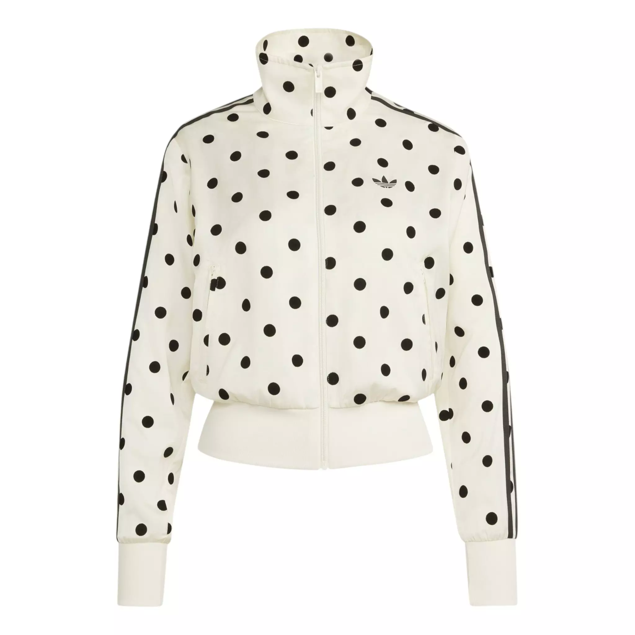 adidas Women's Polka Dot Jacket - Off White - WHITE/BLACK