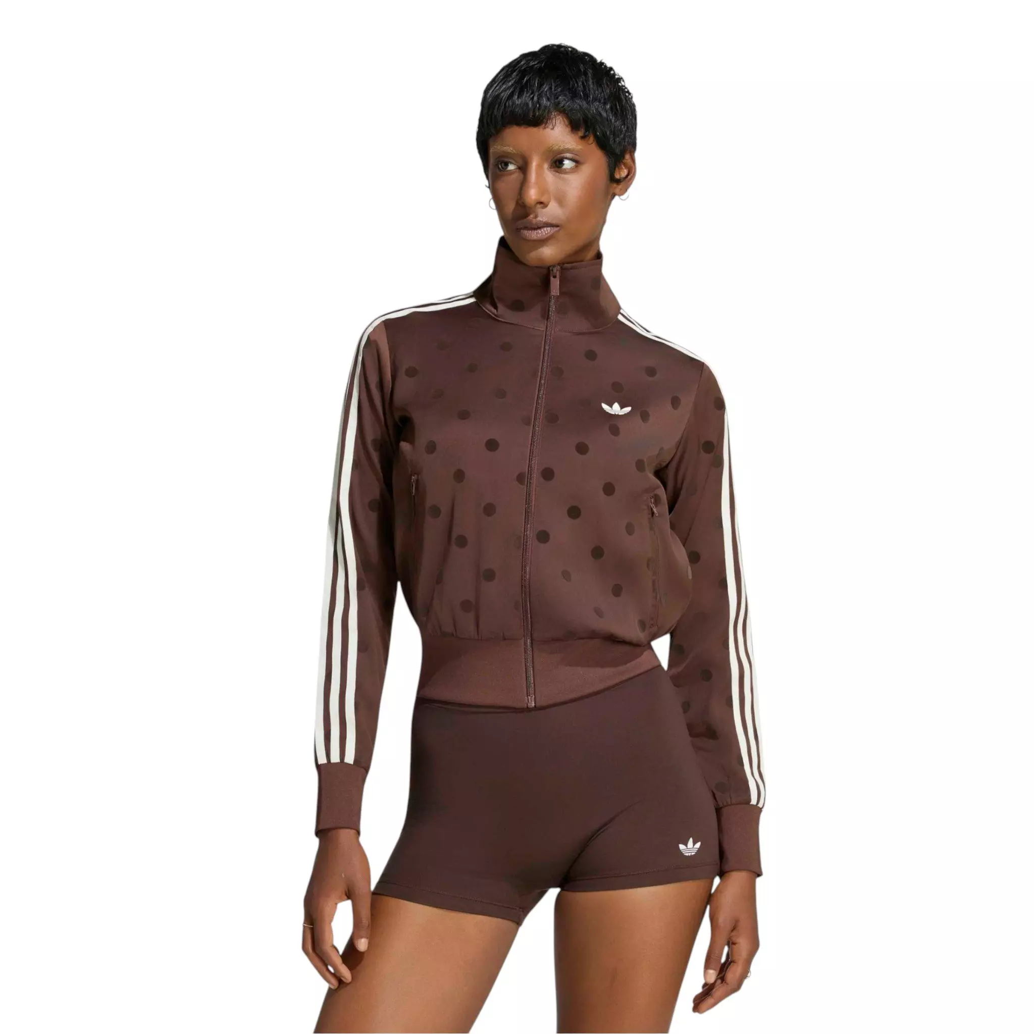 adidas Women's Polka Dot Jacket - Auburn - BROWN