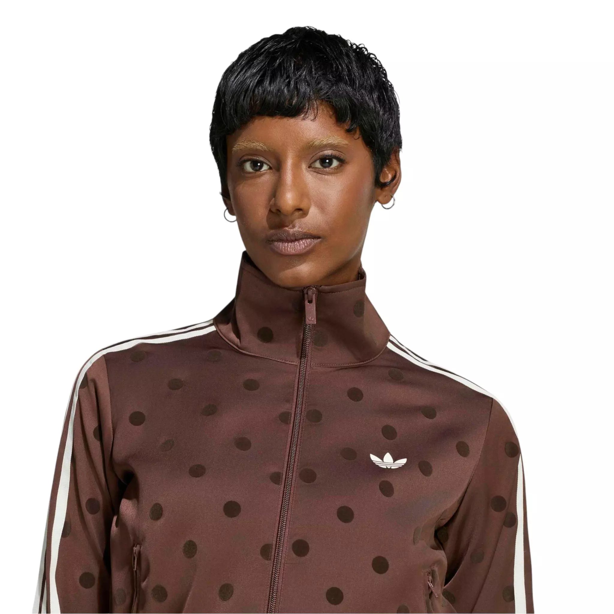 adidas Women's Polka Dot Jacket - Auburn - BROWN