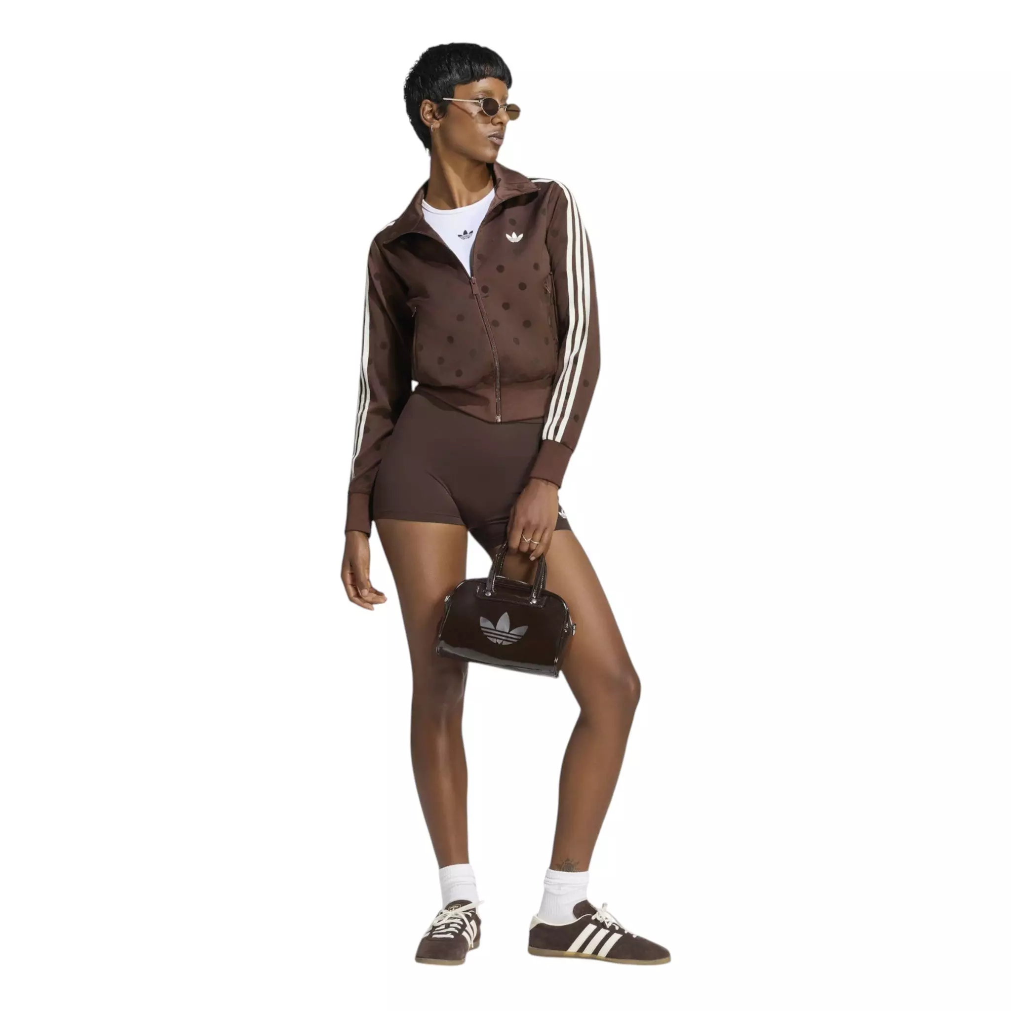 adidas Women's Polka Dot Jacket - Auburn - BROWN