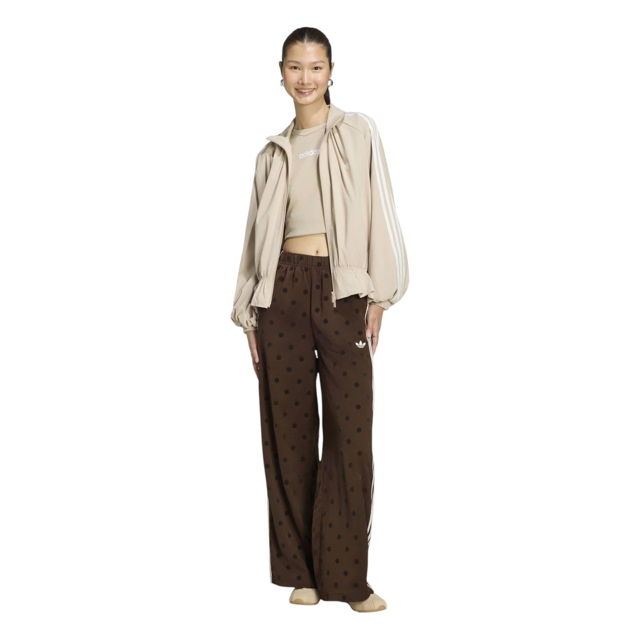 adidas Women's Polka Dot Wide Leg Pants - Auburn - BROWN