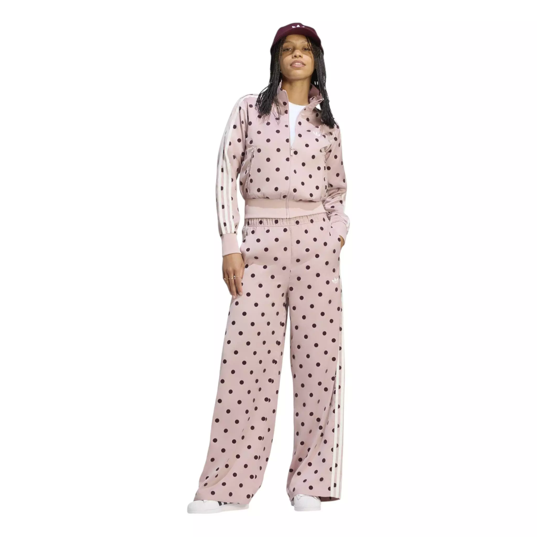 adidas Women's Polka Dot Wide Leg Pants - Dual Lilac - LILAC