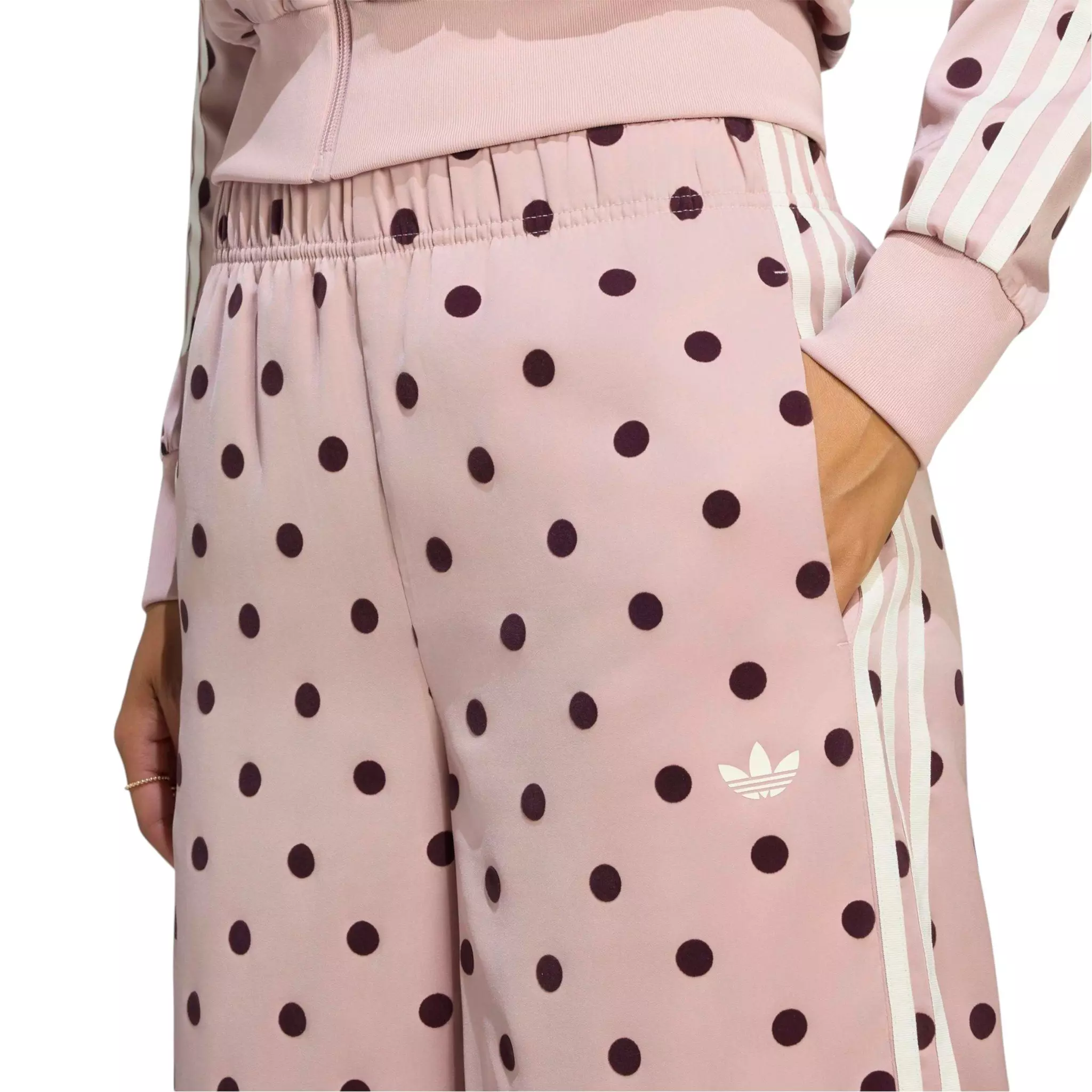 adidas Women's Polka Dot Wide Leg Pants - Dual Lilac - LILAC