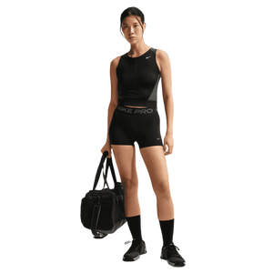Nike Women's Pro Mid-Rise 3" Biker Shorts - Black/Grey