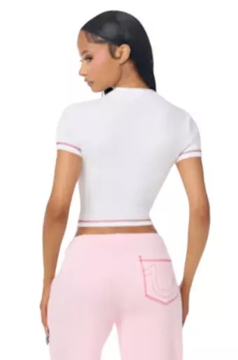True Religion Women's Cherry Bab Tee - White - WHITE