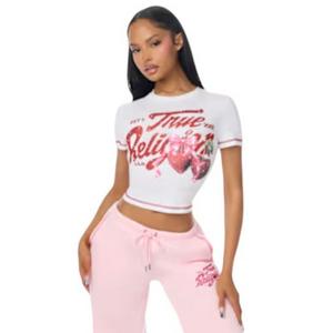 True Religion Women's Cherry Bab Tee - White - WHITE