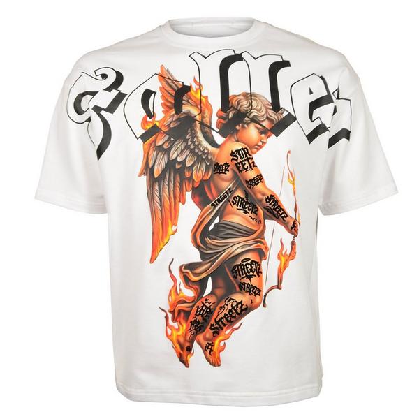 Streetz Iz Watchin Men's Fallen Saint Flame Tee - White